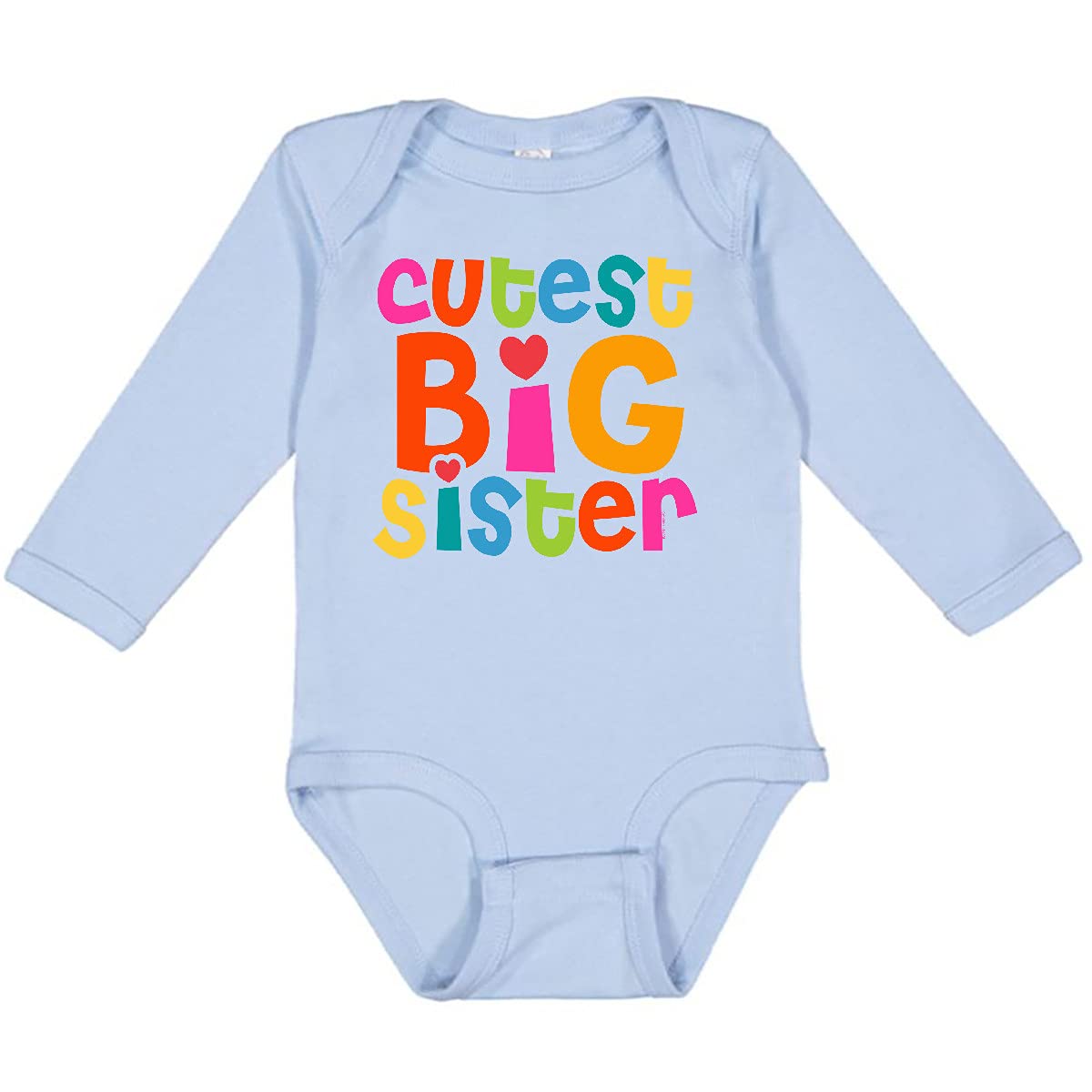 Inktastic Cutest Big Sister Long Sleeve Baby Bodysuit - Perfect for Family Photos, Sibling Announcements & Newborn Gifts