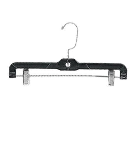 100-Pack Black Plastic Skirt & Pant Hangers (14 Inch) - Space Saving Closet Organizers for Dresses, Pants & Skirts - Perfect for Retail Stores & Home Closet Organization