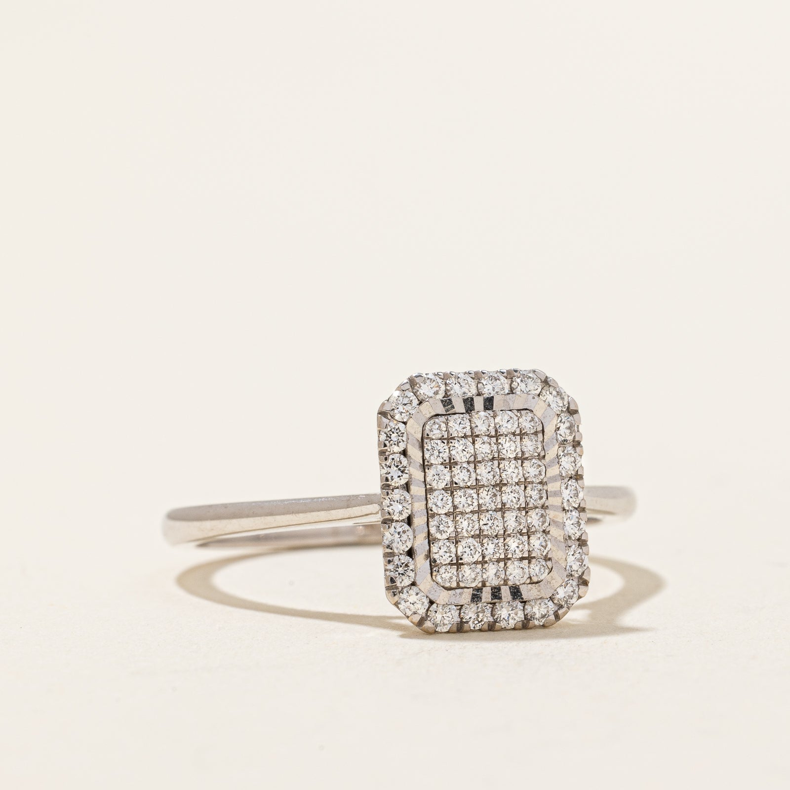 0.40ctw Diamond Grid Ring for Women - Size 7.25 | Elegant Stackable Wedding Band, Anniversary Gift | Perfect for Everyday Wear & Special Occasions