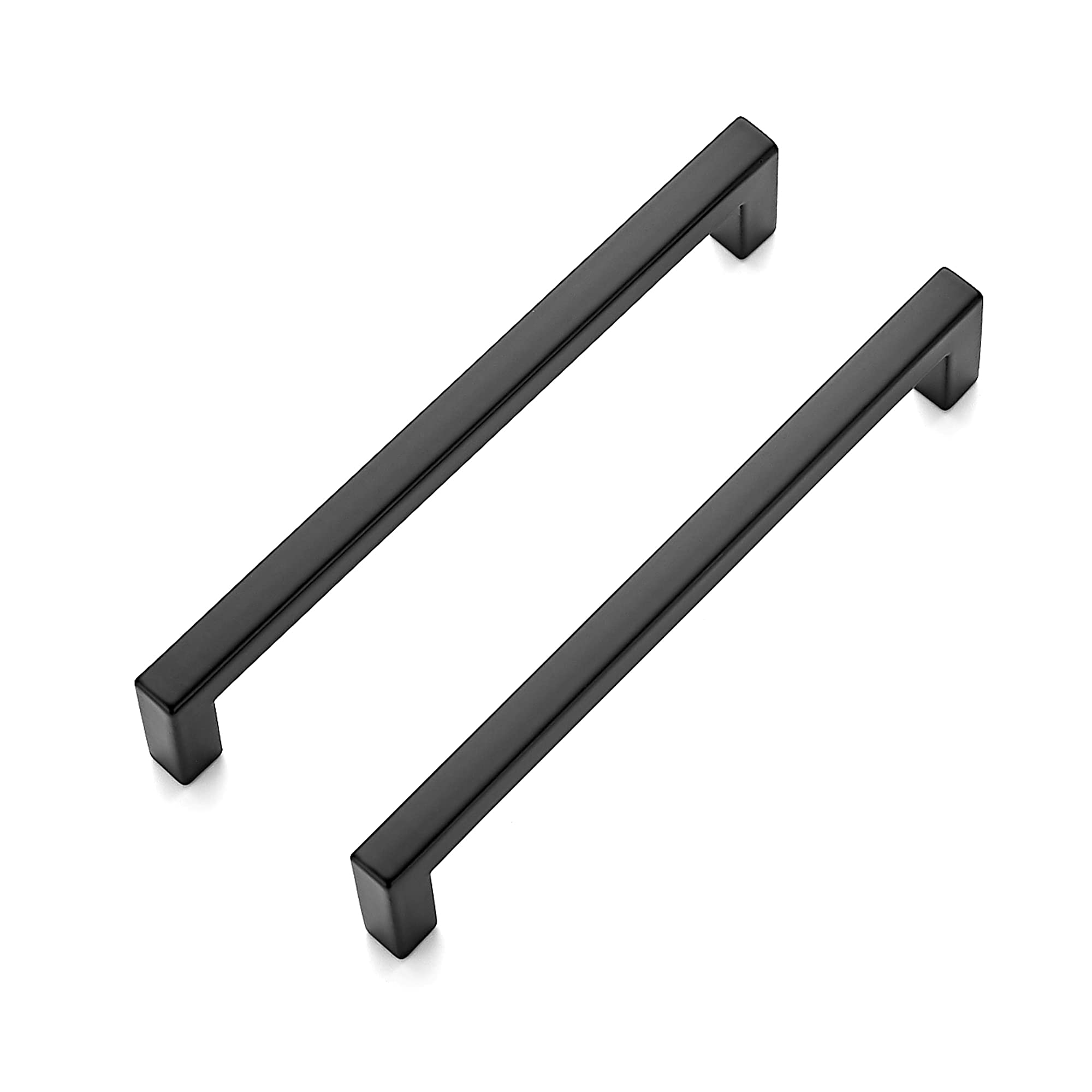 15 Pack Matte Black Slim Square Bar Drawer Handles - Kitchen Cabinet Hardware for Modern Homes