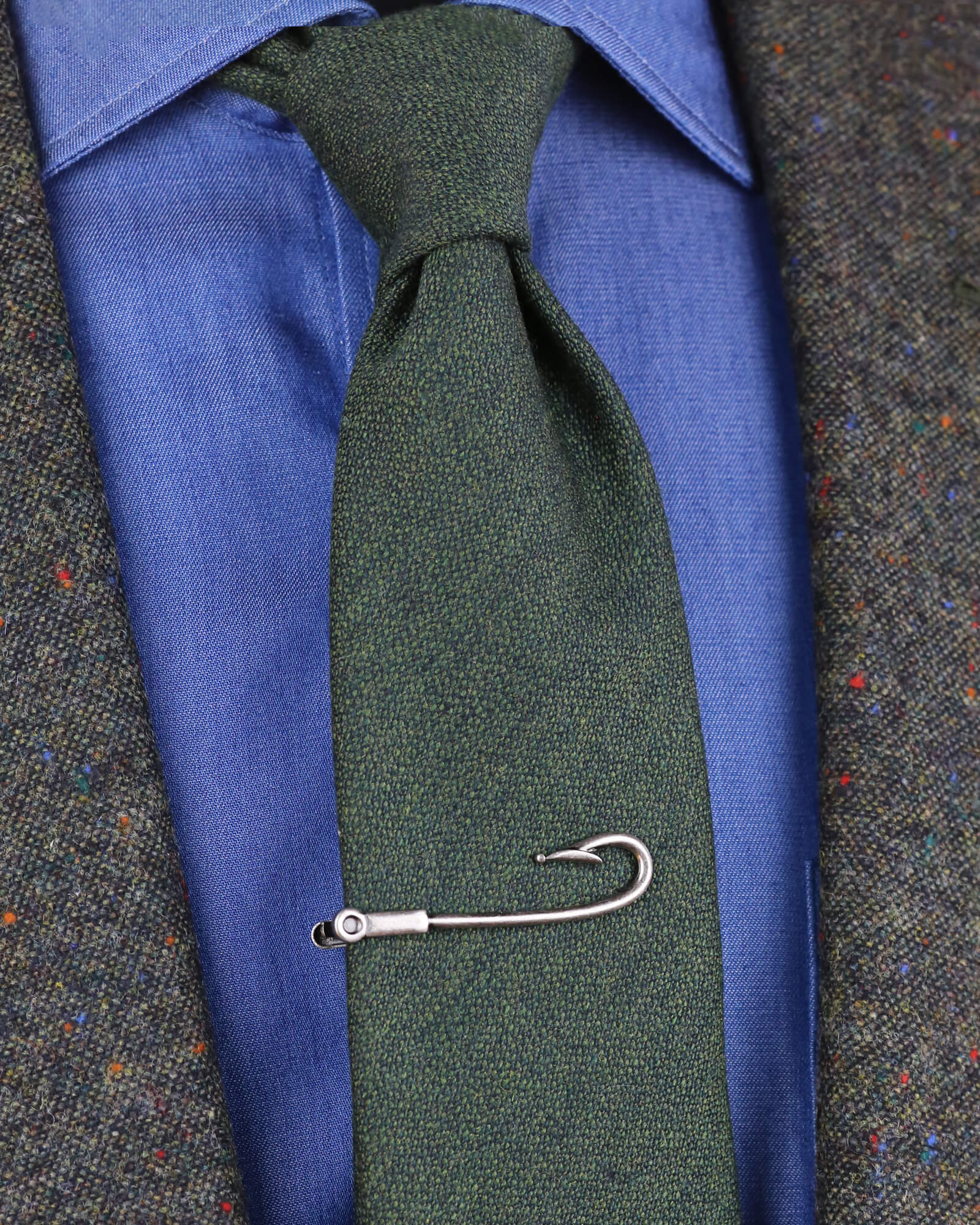 Vintage Déclic Hook Tie Bar - Classic Men's Tie Clip for Formal & Business Attire - Perfect for Weddings, Office & Special Occasions