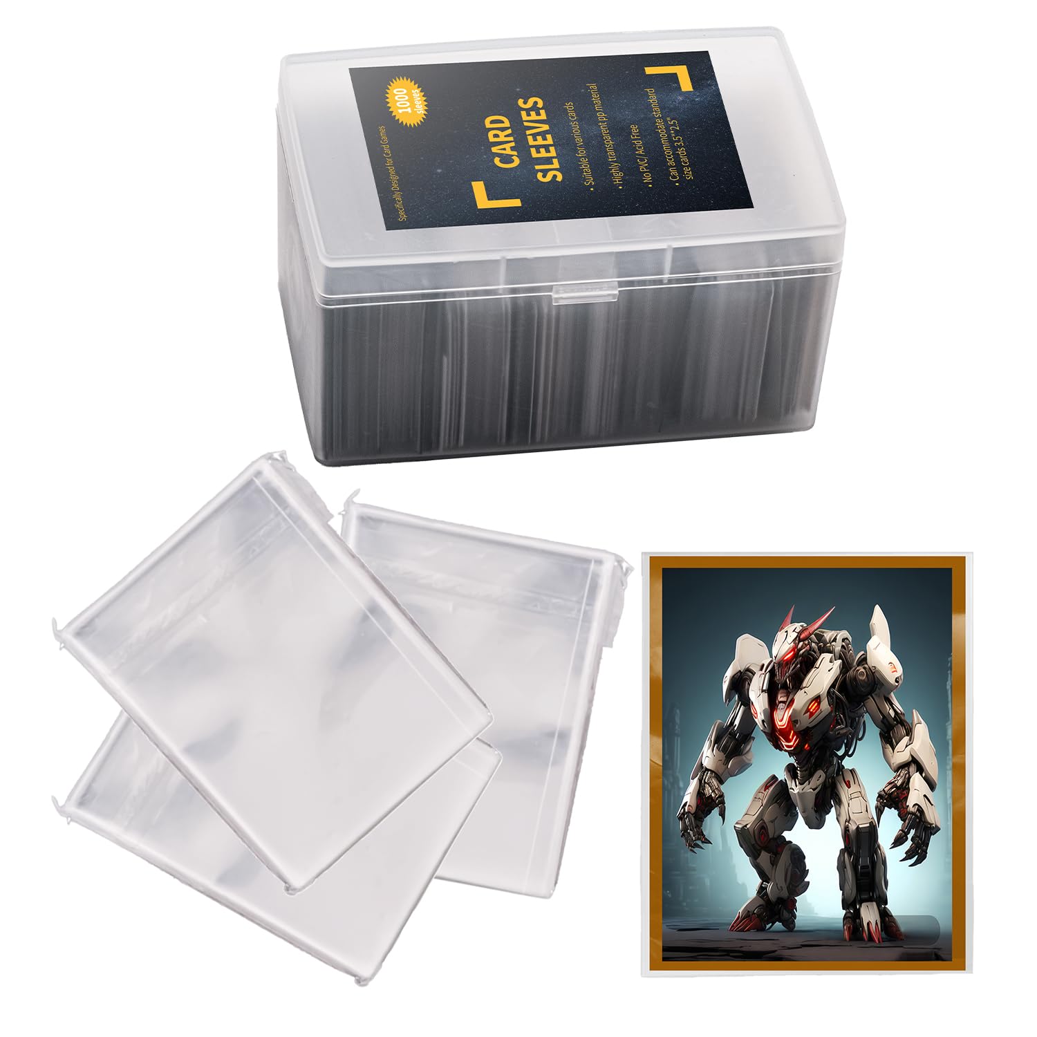 JEPISADI 1000 Pack Clear Card Protector Sleeves - Premium TCG, MTG, Baseball, Football, Yugioh & Photo Card Protectors - Perfect for Collecting, Trading & Displaying Valuable Cards