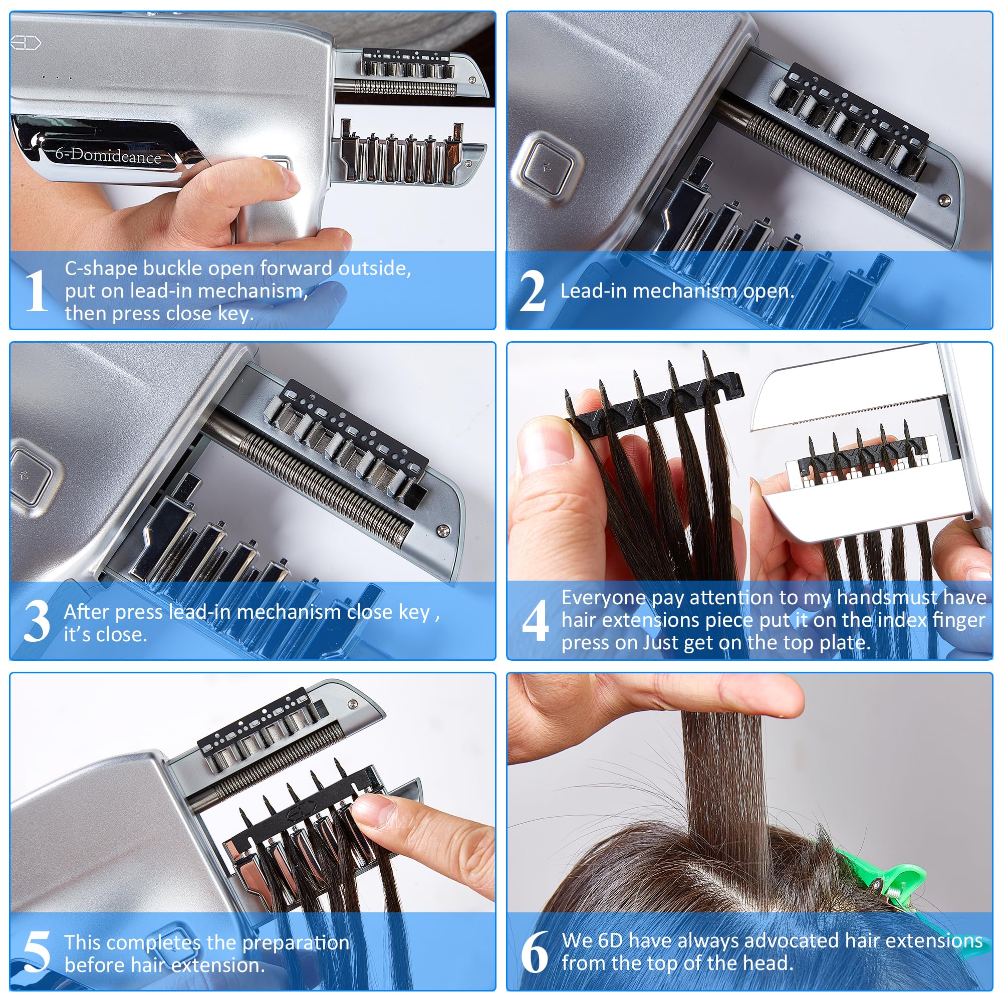 6D 3rd Gen Smart Hair Extension Machine - 24 Inch (2 Pack) for Seamless Hair Extensions & Styling at Home or Salon