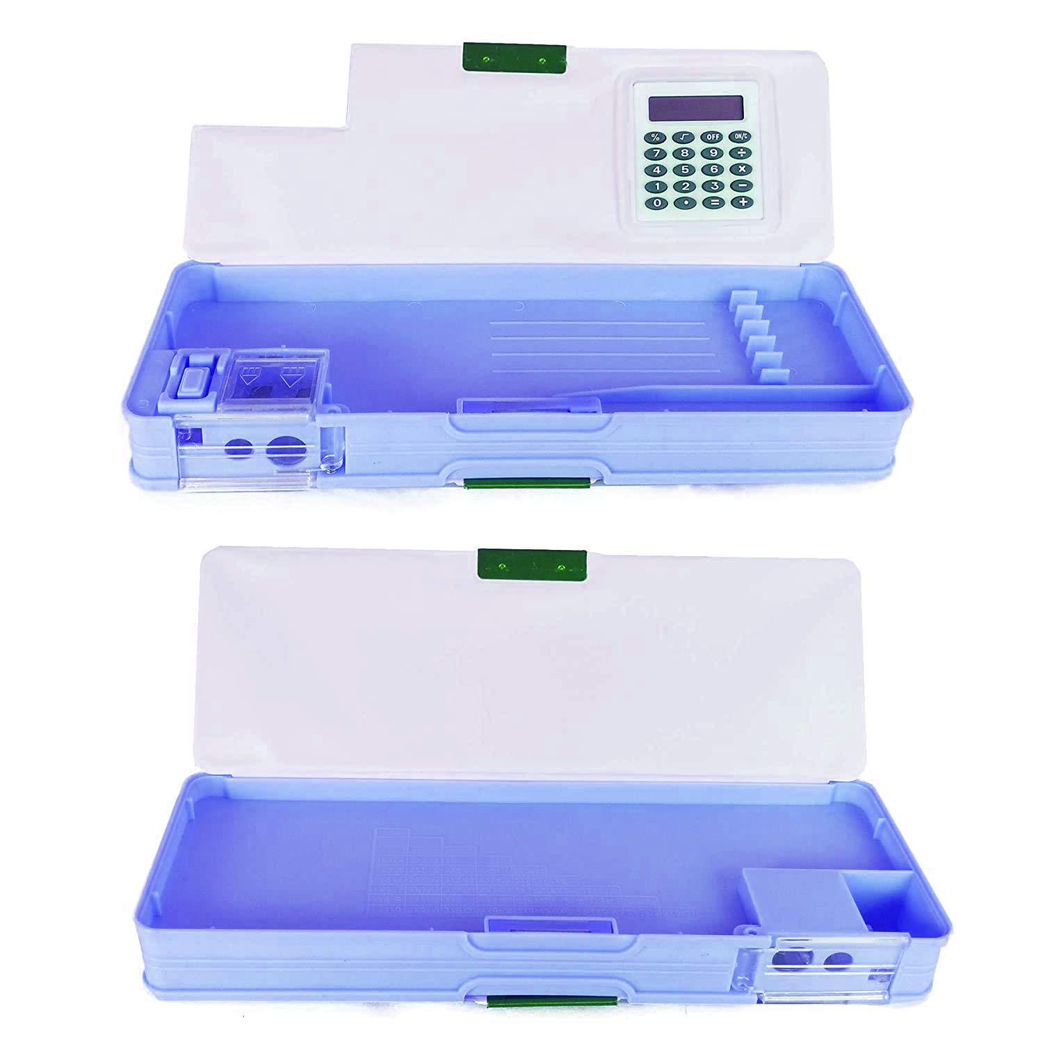 SHREE TECHNESH® Superhero-Themed Dual-Sided Pencil Case with Built-in Calculator & Gun Pen - Perfect for School, Office & Gift Giving