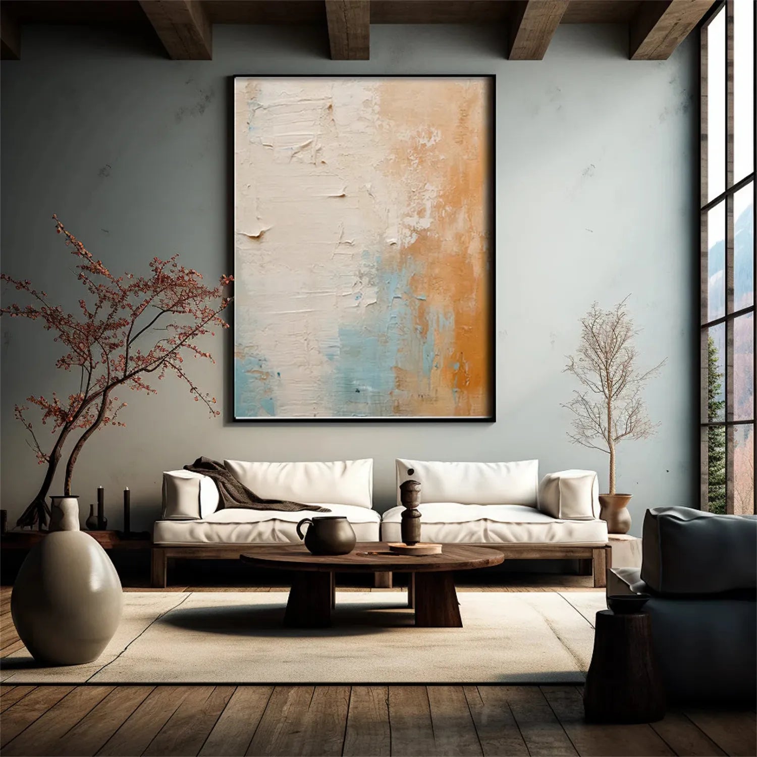 Abstract Painting #AB 162 - Modern Wall Art for Living Room, Bedroom & Office Decor | Unique Handmade Canvas Artwork