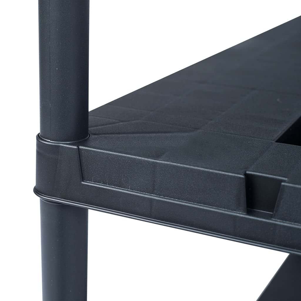 Heavy Duty Upright Storage Rack - 485 lb Capacity Industrial Shelving Unit (2-Pack Black) 35.4