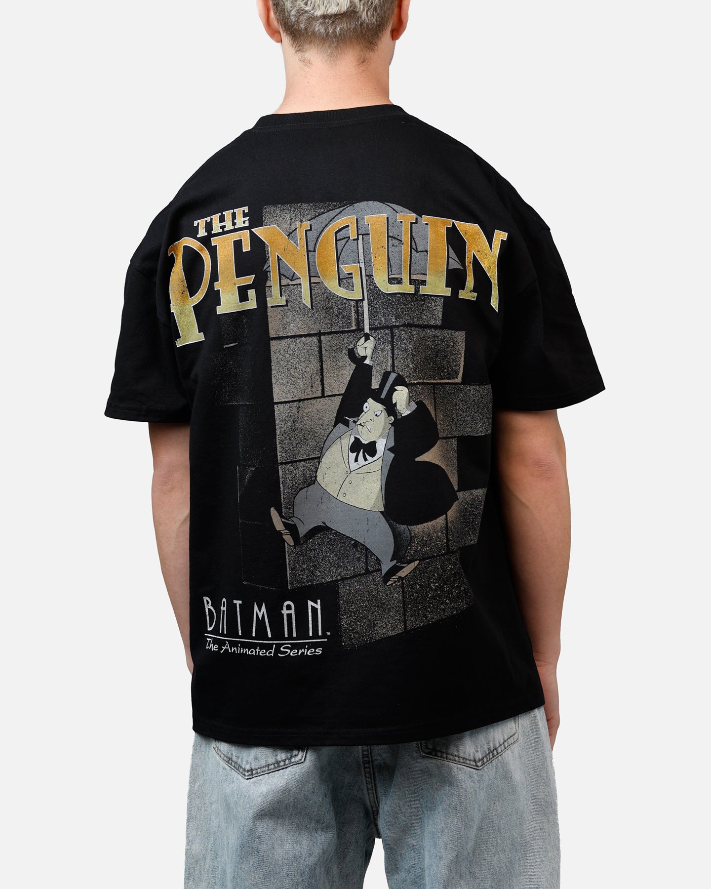 DC The Penguin Heavyweight Graphic T-Shirt for Men - Black Cotton Vintage Tee - Perfect for Casual Wear, Cosplay & Comic Con