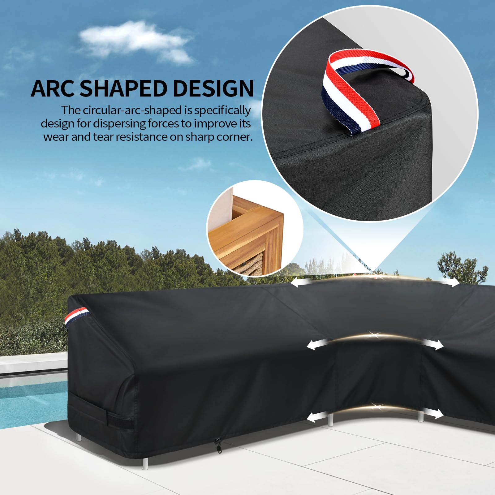 KylinLucky Waterproof L-Shaped Patio Sectional Sofa Cover 104