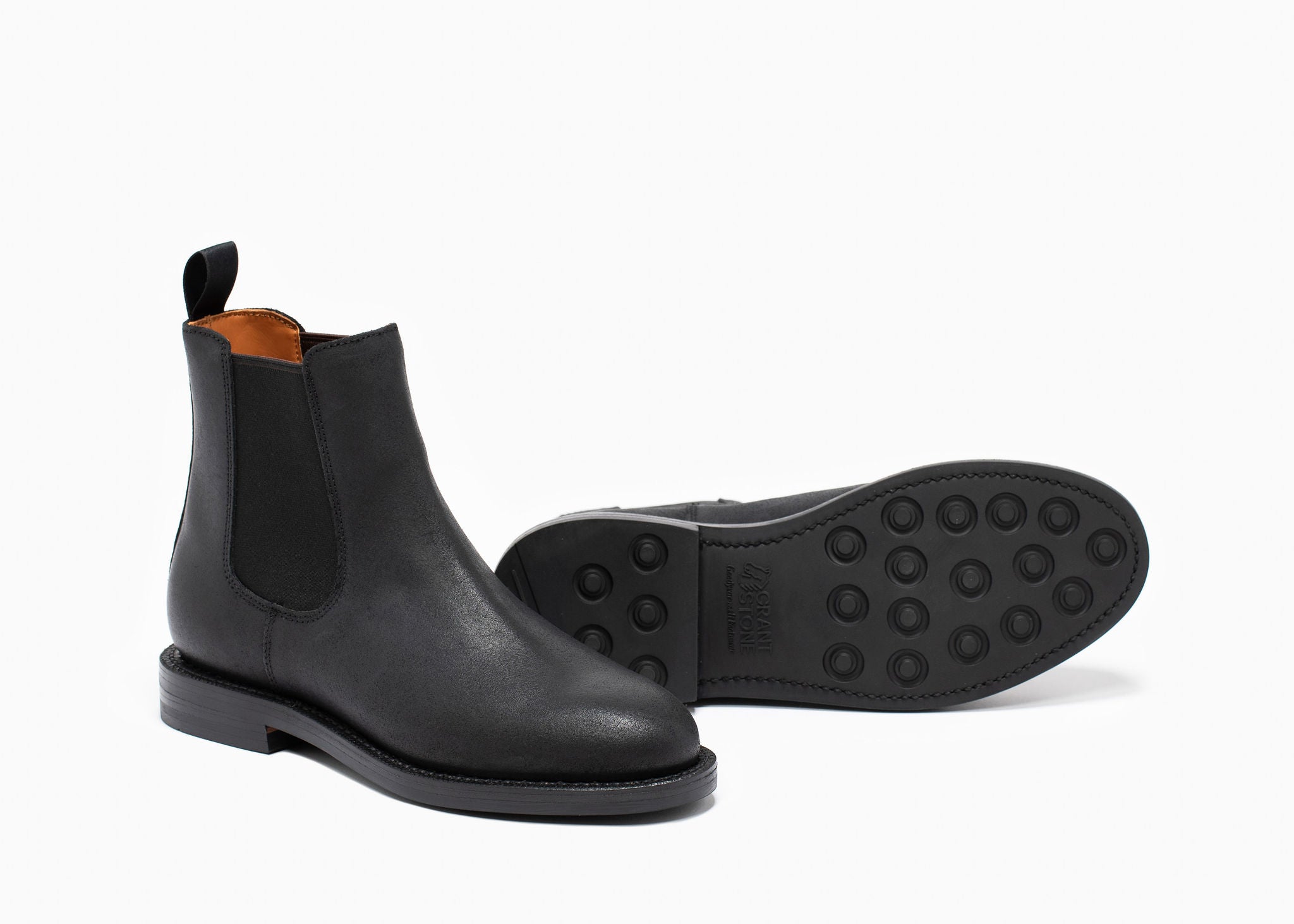Josephine Women's Black Waxed Leather Chelsea Boots - Stylish & Comfortable Ankle Booties for Fall & Winter Fashion, Office & Casual Outfits