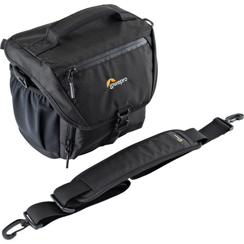 Lowepro Nova 170 AW II DSLR Camera Shoulder Bag - Waterproof Black Camera Case for Photographers - Perfect for Travel, Hiking & Outdoor Photography