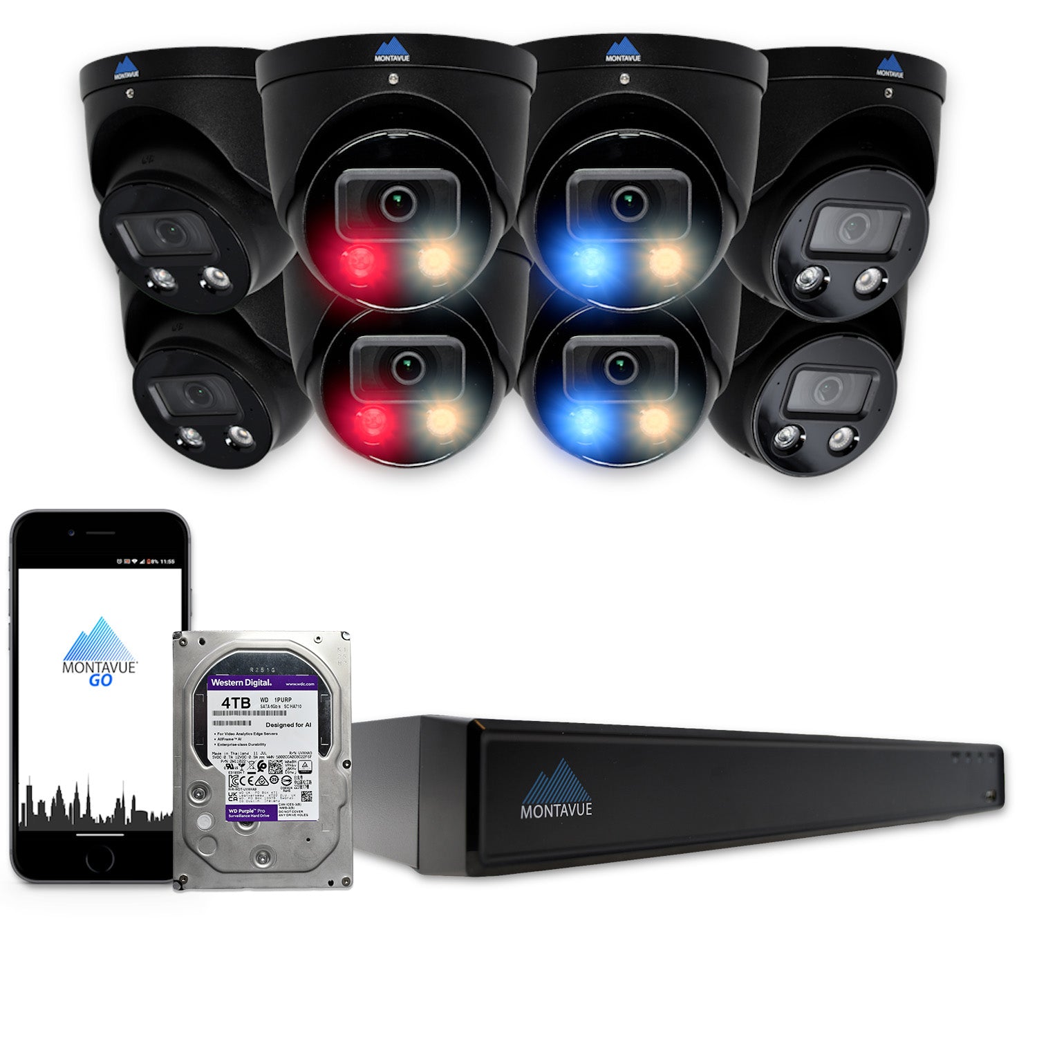 MTT8106 AD AP 4K Active Deterrence Security Camera System with AcuPick Technology & 16 Channel NVR (4TB HDD Included) - Ideal for Home Surveillance, Business Security & Property Monitoring