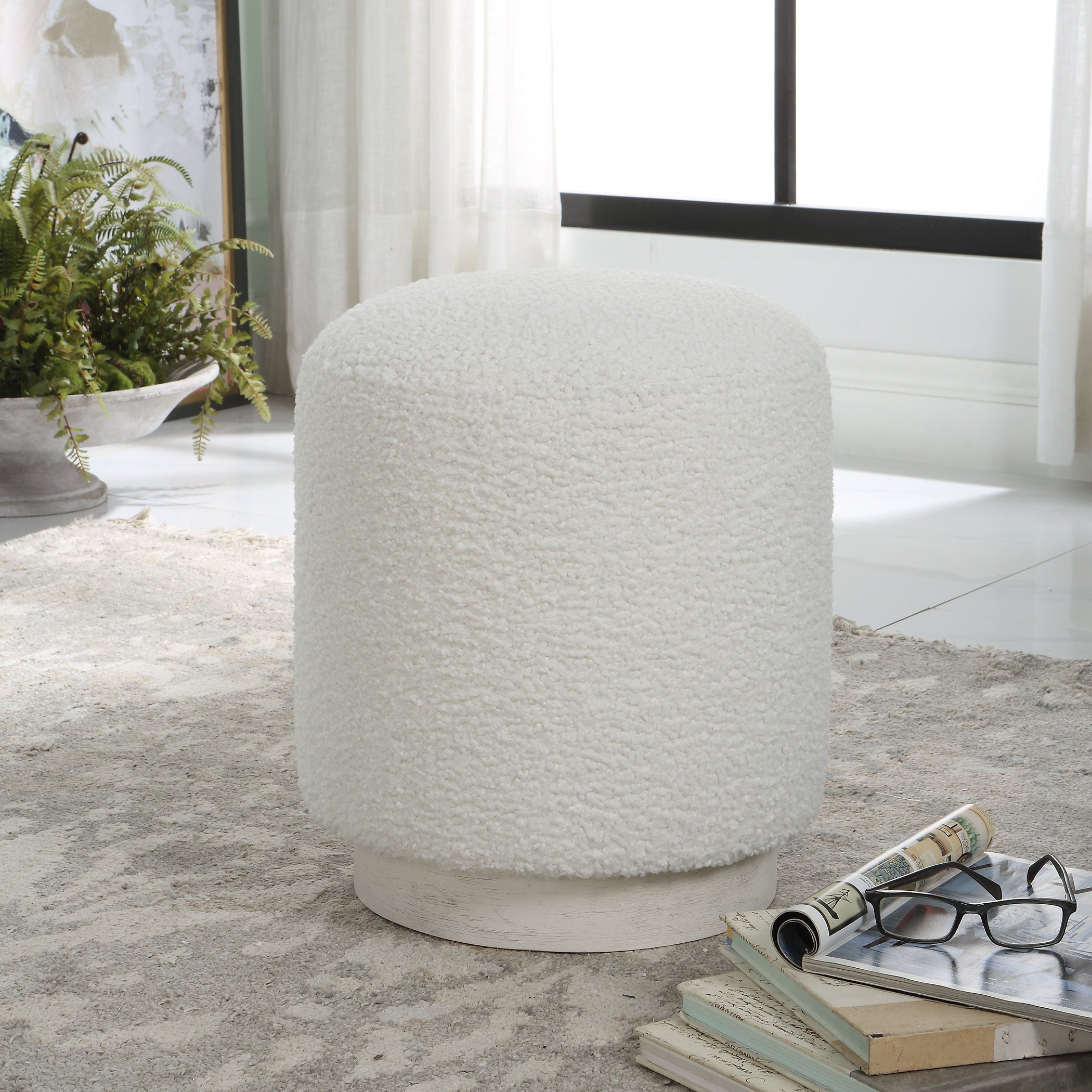 Avila White Ottoman Storage Bench - Modern Upholstered Footrest & Seat with Hidden Storage - Perfect for Living Room, Bedroom, or Entryway