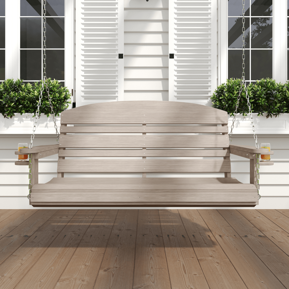 Outdoor Composite Porch Swing - Classic Casual Design for Patio, Garden, and Backyard Relaxation | Weather-Resistant & Low Maintenance