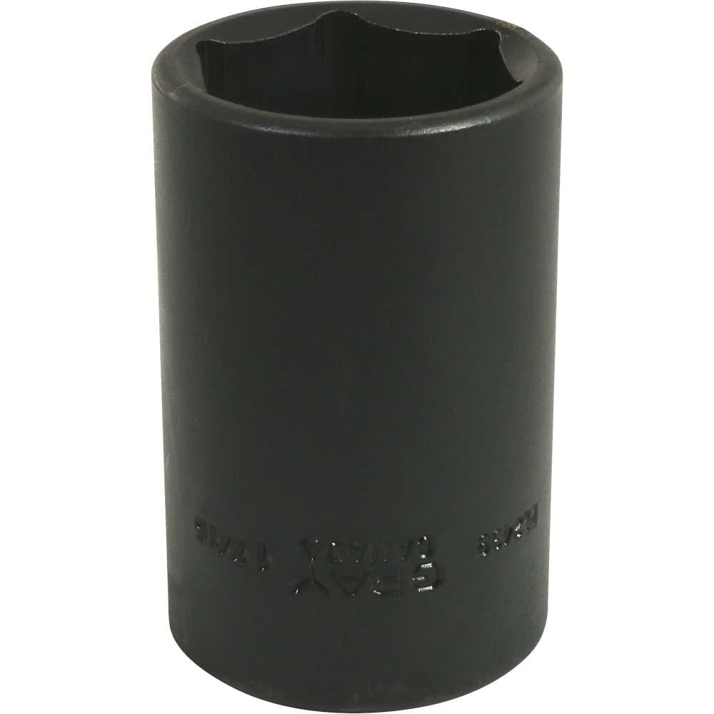 1/2 Inch Drive 6-Point Deep Impact Socket Set - Black Industrial Finish for Automotive Repair & Heavy-Duty Mechanical Work