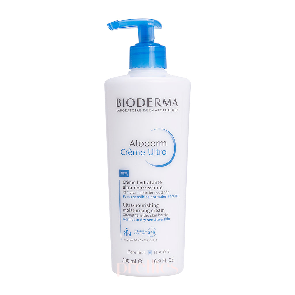 Bioderma Atoderm Ultra Nourishing Moisturizing Cream 500ml - Intense Hydration for Dry & Sensitive Skin - Daily Face & Body Moisturizer for Eczema & Dermatitis Relief