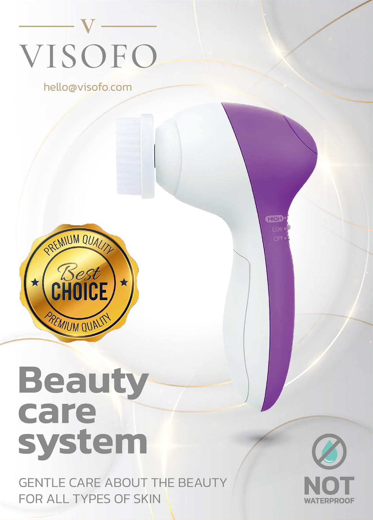 Electric Facial Cleansing Brush for Women - Deep Exfoliating & Cleansing Spin Brush with Soft Bristles, Rechargeable Skin Scrubber for Daily Skincare Routine | Perfect for Acne-Prone Skin & Makeup Removal (Amethyst)