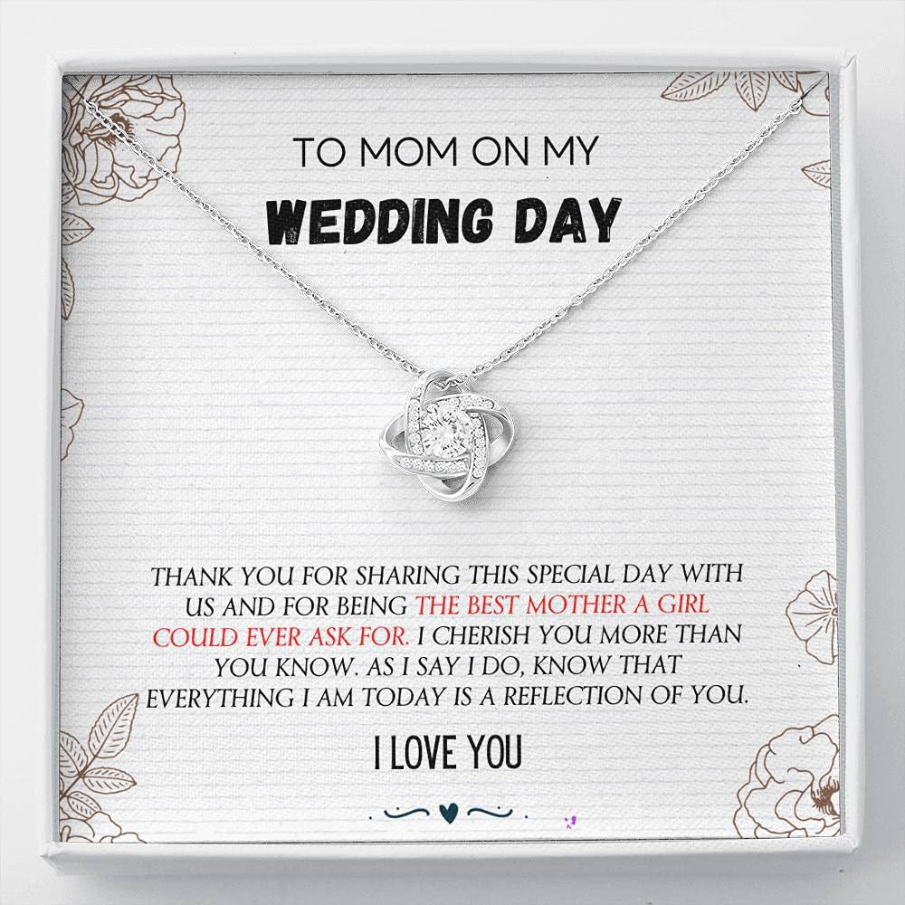 Elegant Love Knot Necklace - Perfect Mother of the Bride Gift from Bride or Groom, Thoughtful Jewelry for Mother-in-Law, Stepmom & Special Moms - Ideal for Weddings, Anniversaries & Mother's Day Celebrations