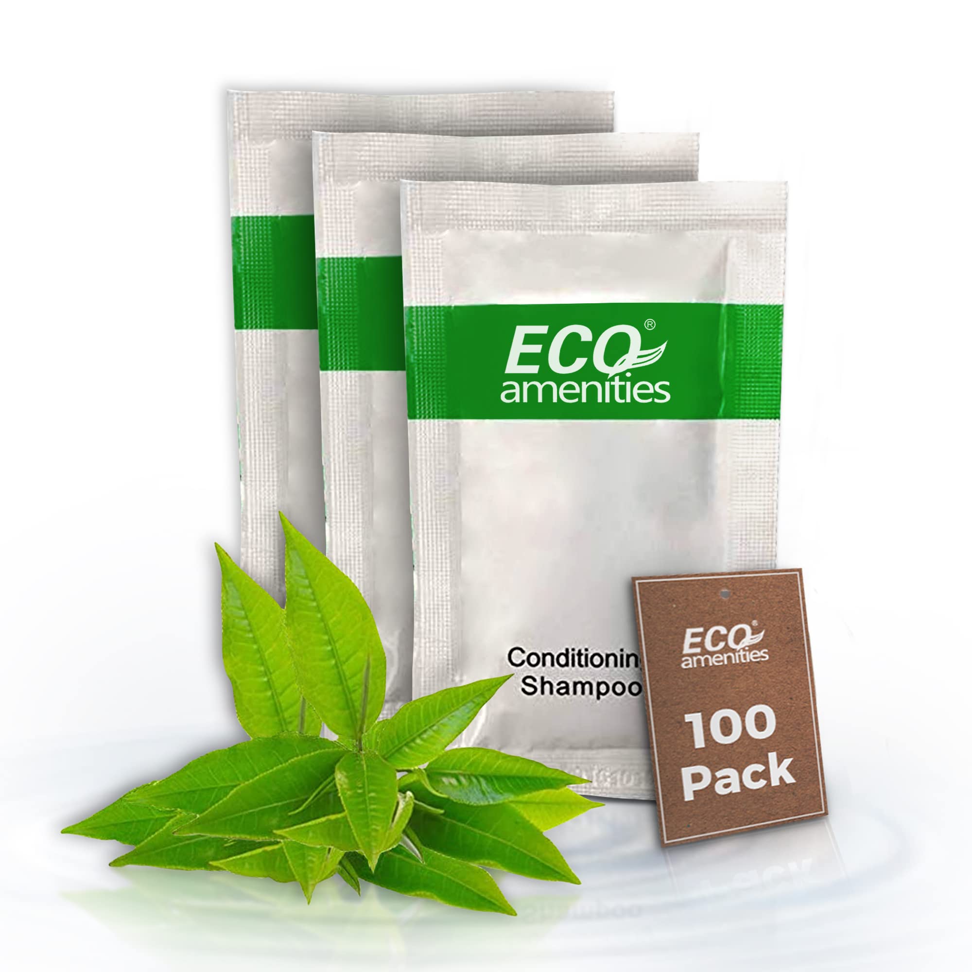 Bulk ECO Sachet Individually Wrapped Travel Toiletries - 100 Pack Mini Hotel Shampoo & Conditioner 2-in-1 (10ml Each) | Perfect for Hotels, Gyms, Travel Kits & Guest Amenities