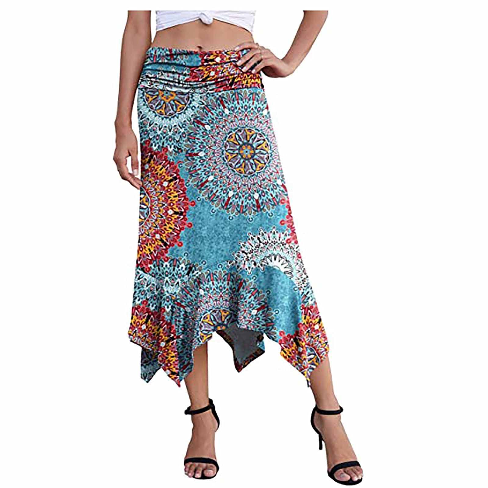 RUCC Women's Elegant Handkerchief Skirt - Spring & Summer Casual Flowy Skirt for Women | Perfect for Office, Dating, and Outdoor Activities