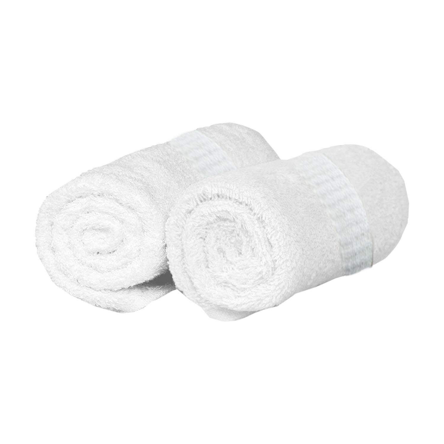 Kuber Industries 2-Pack Premium 400 GSM Cotton Face Towels 14x21 Inches (White) - Soft & Absorbent for Skincare, Makeup Removal & Daily Use - CTKTC8593