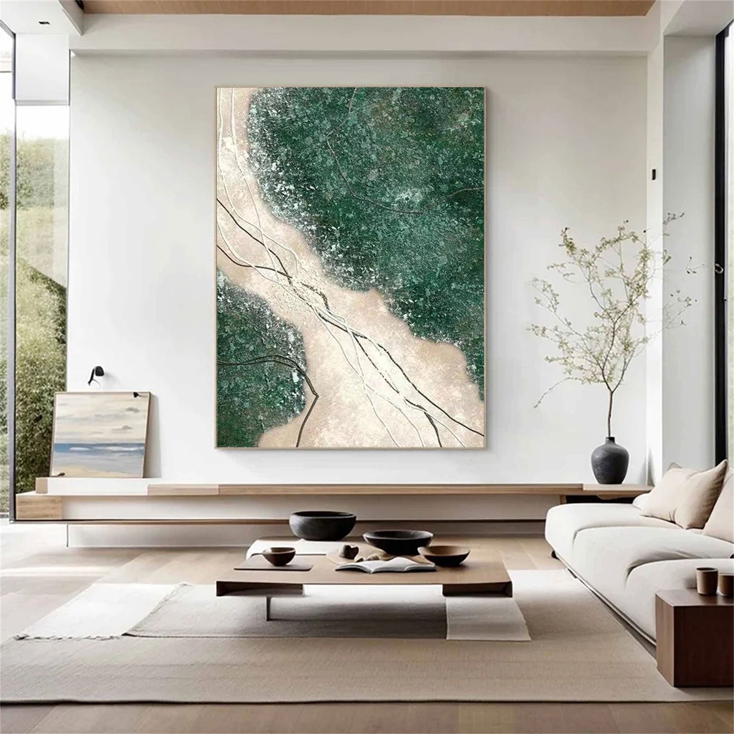 Blue & Green Abstract Wall Art Print #BG004 - Modern Home Decor for Living Room, Bedroom & Office
