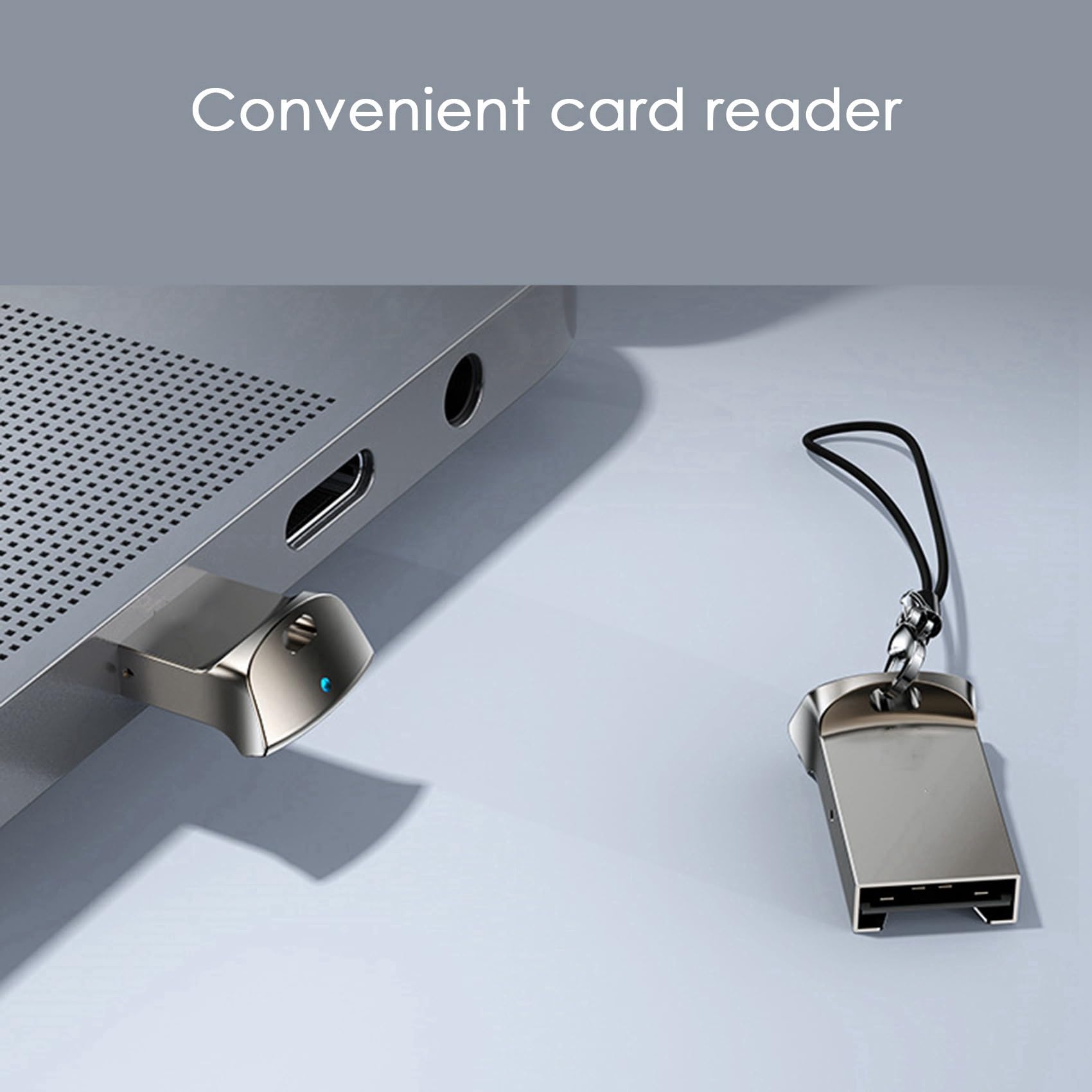 Oikabio 4-in-1 Mini USB TF Card Reader - High Speed Memory Card Adapter for Computer, Laptop & Car Audio with LED Indicator | Perfect for Data Transfer, Photo Backup & Music Playback