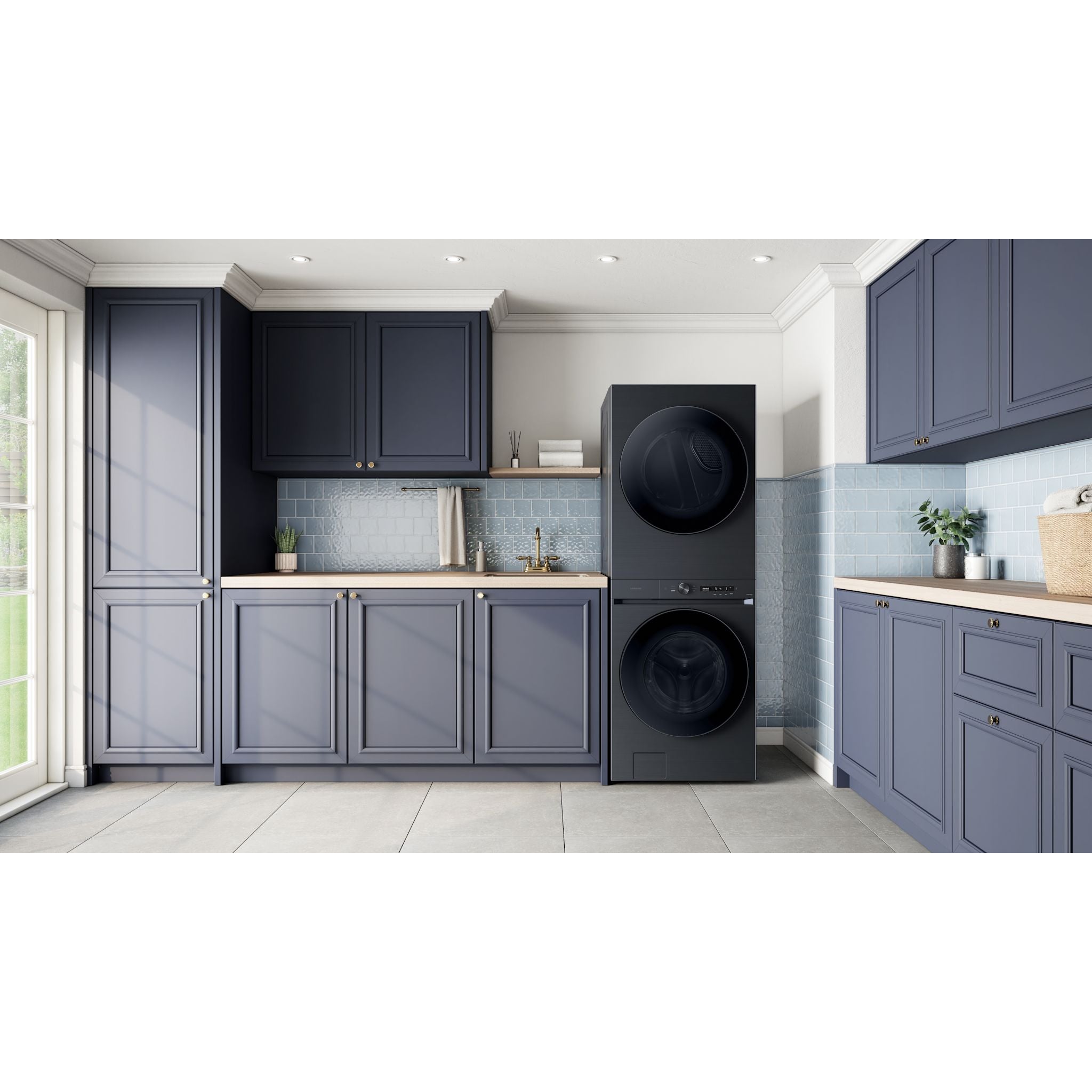 Samsung Laundry Hub (WH46DBH550EVAC) Black Stainless Steel - All-in-One Washer & Dryer Combo for Large Loads | Perfect for Apartments, Small Homes & Laundry Rooms | Energy Efficient & Space Saving