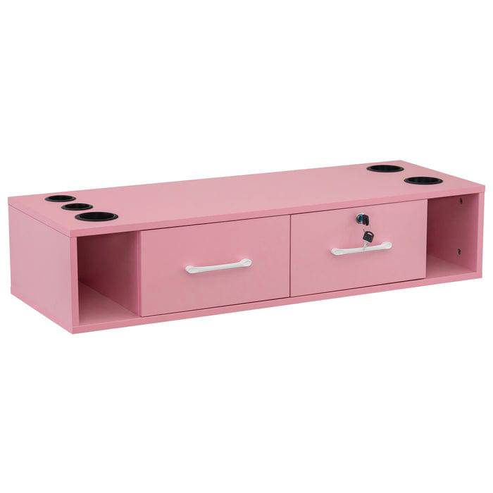 Emily Wall Mounted Styling Station - Compact Vanity Organizer with Mirror & Storage for Makeup, Jewelry & Hair Accessories - Perfect for Small Bathrooms, Bedrooms & Dorm Rooms