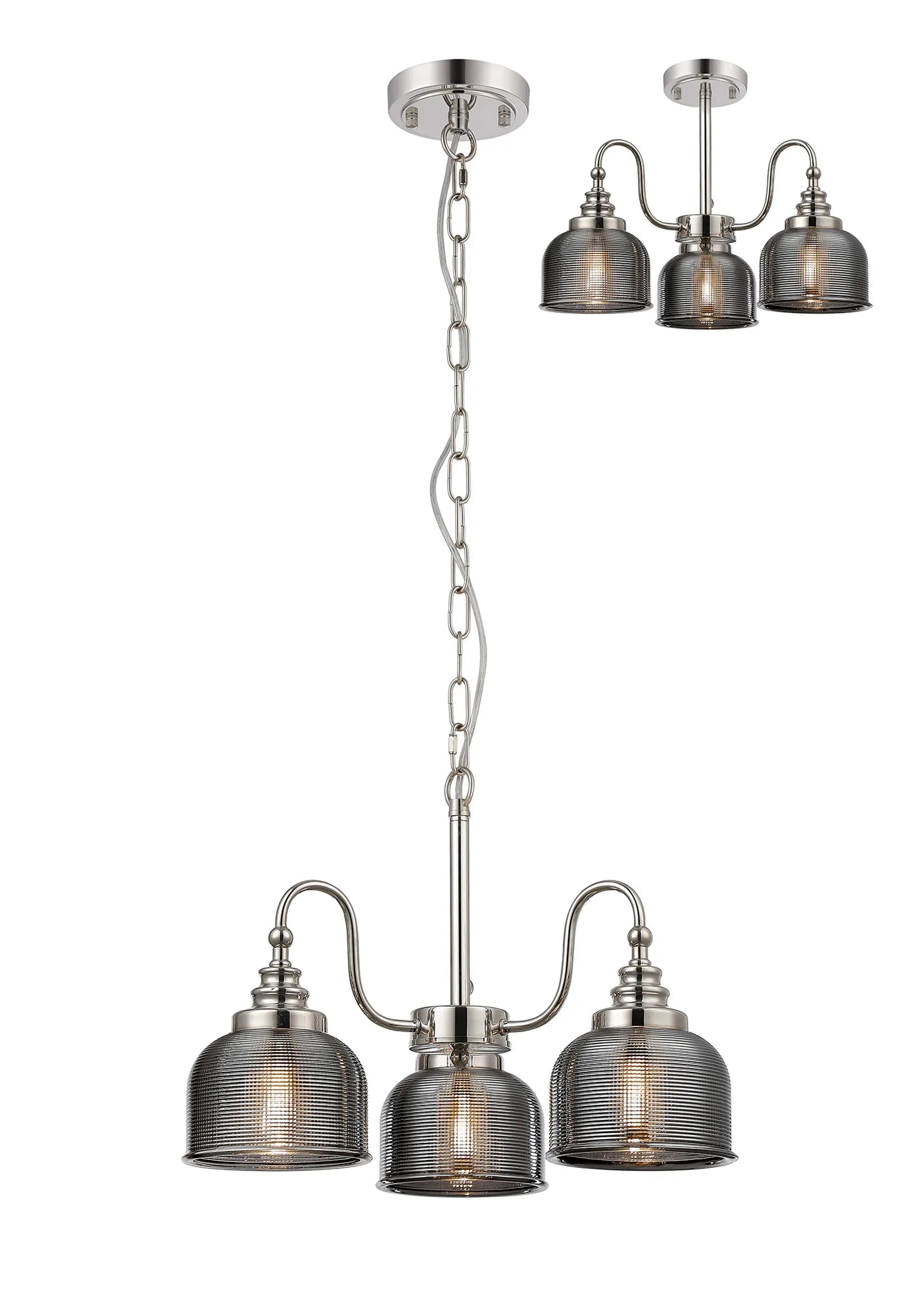 Cleron 3/5/8Lt Semi Flush Mount Pendant Light Fixture - Modern Ceiling Lighting in Multiple Colors for Living Room, Bedroom & Dining Room