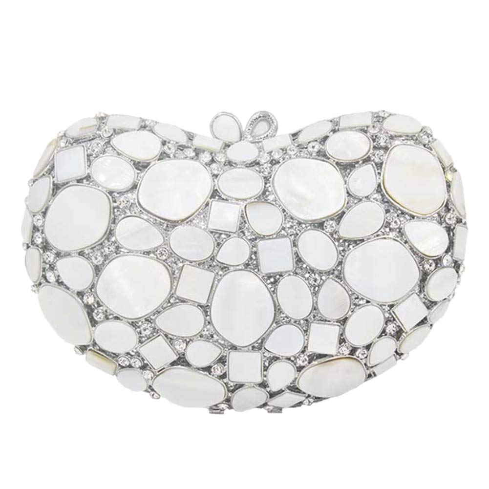 Elegant Rhinestone Wedding Clutch Purse for Women - Luxury Heart-Shaped Evening Bag for Bridal Party, Prom & Formal Events