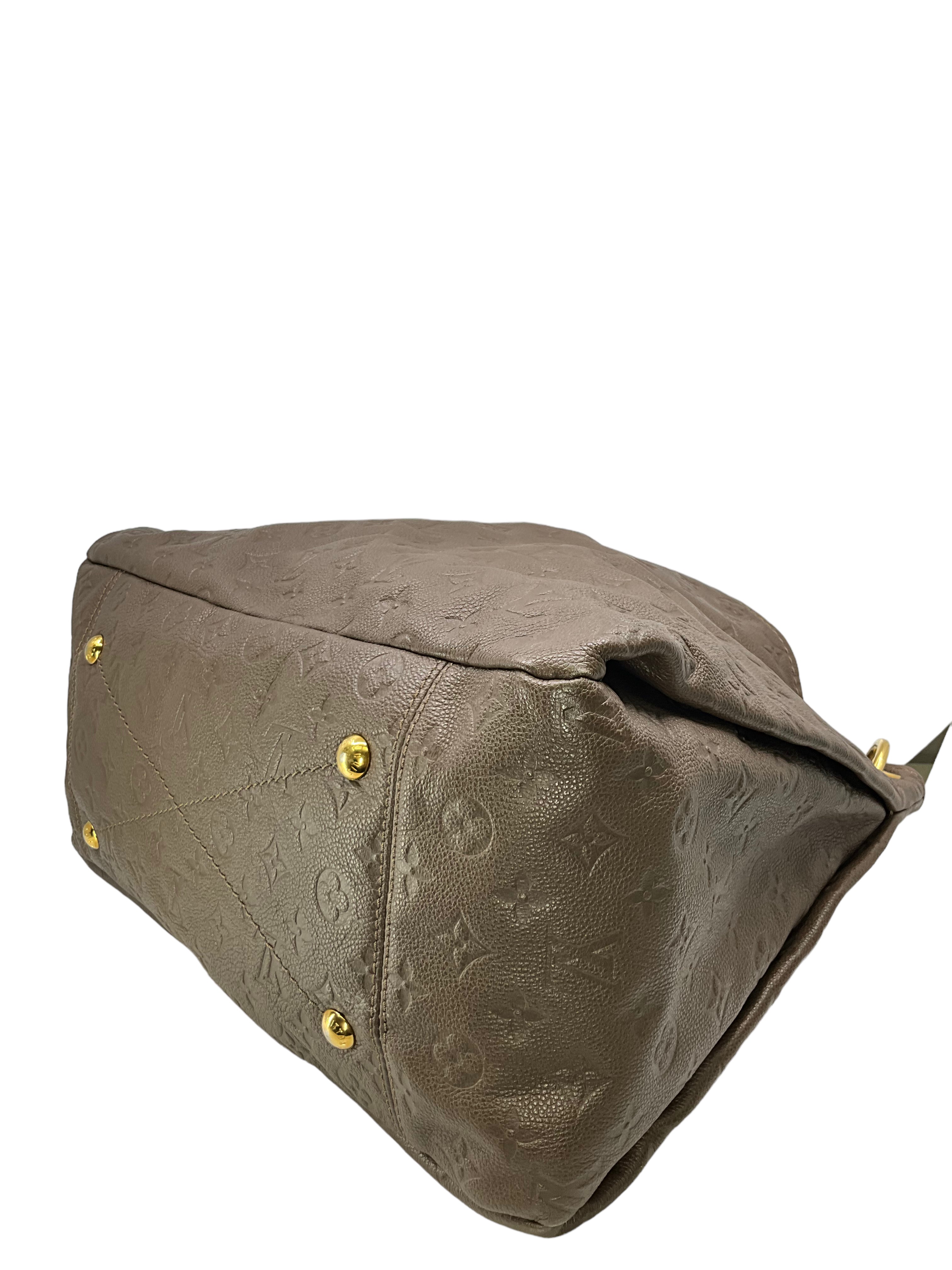 Louis Vuitton Artsy MM Monogram Empreinte Leather Handbag for Women - Brown Shoulder Bag with Zip Closure, Perfect for Work, Travel & Everyday Use