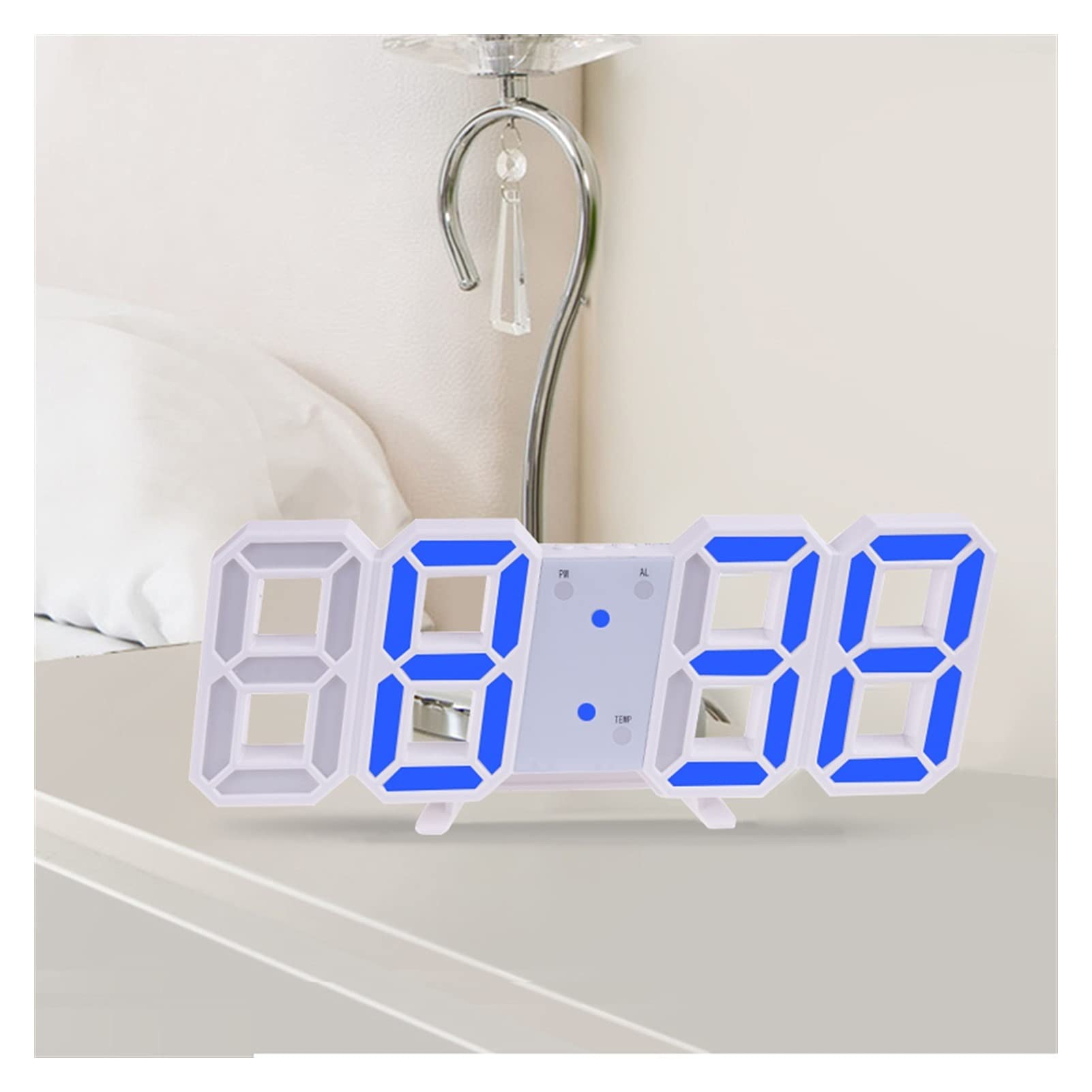 3D Large LED Digital Wall Clock with Date, Time & Celsius Display - Nightlight, Alarm Clock for Living Room, Bedroom, Office (Green) - Perfect for Home Decor, Nighttime Visibility & Modern Spaces