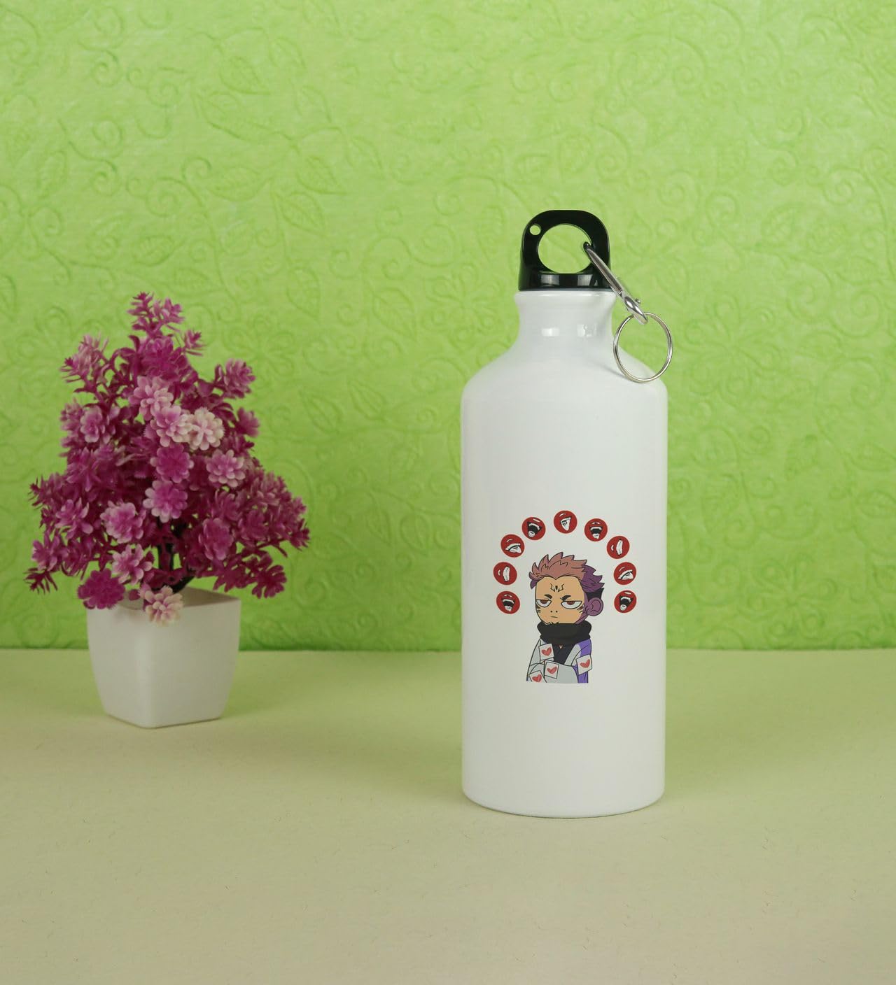 Tulip ART Nine Faced Itadori 600ml Aluminum Water Bottle with Printed Design - Perfect for Gym, Hiking, School & Outdoor Activities