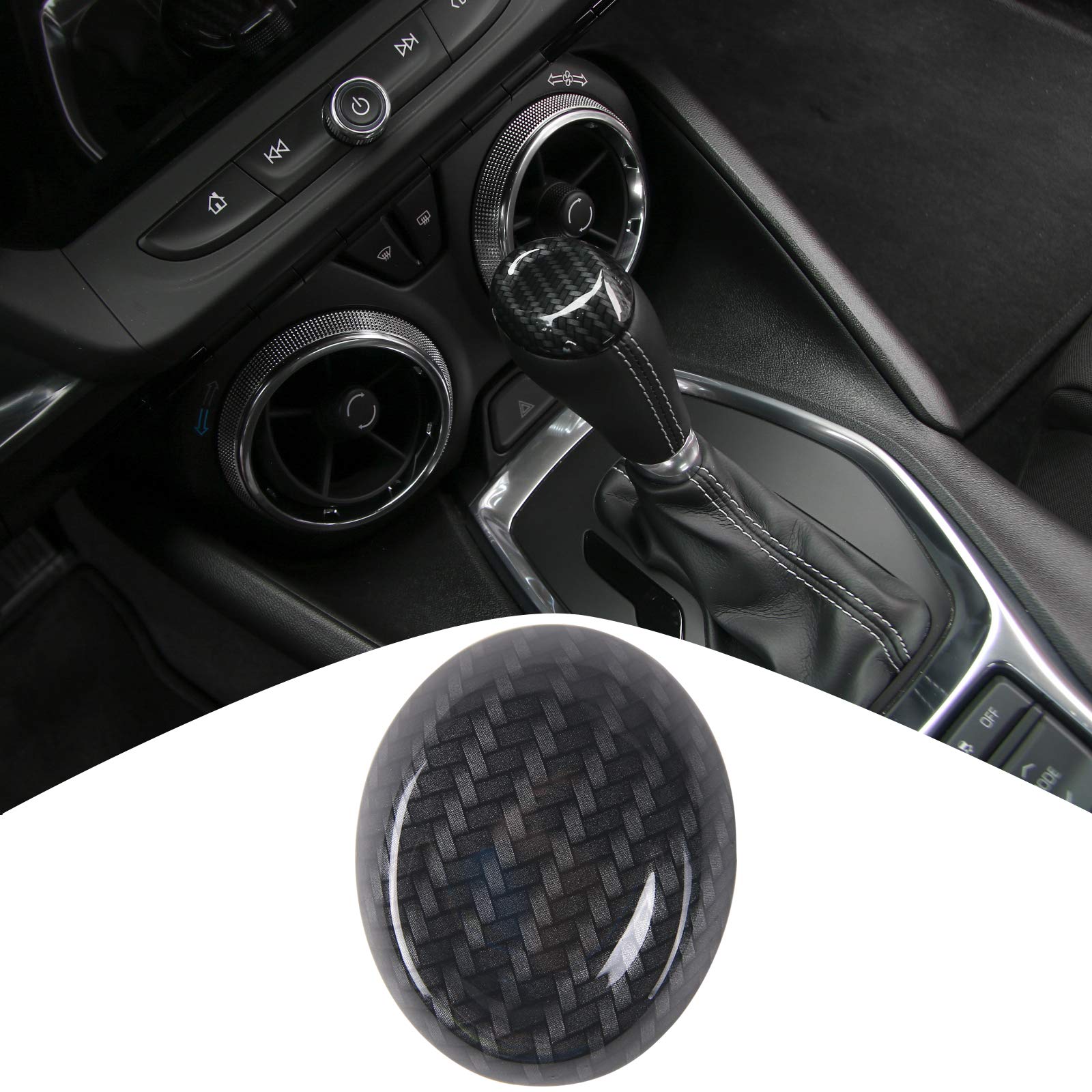Carbon Fiber Black ABS Interior Kit for Chevy Camaro 2017-2023 - 4Pcs Gear Panel Cover, Cup Holder & Cigarette Lighter Decoration - Stylish Upgrade for Car Enthusiasts & Daily Driving Comfort