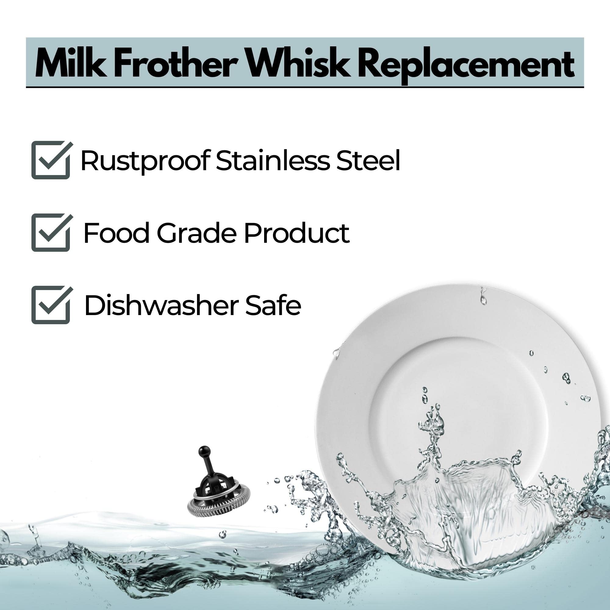Original Replacement Whisk for Nespresso Aeroccino 3 Milk Frother - Stainless Steel Milk Frothing Attachment - Perfect for Lattes, Cappuccinos & Hot Chocolate at Home