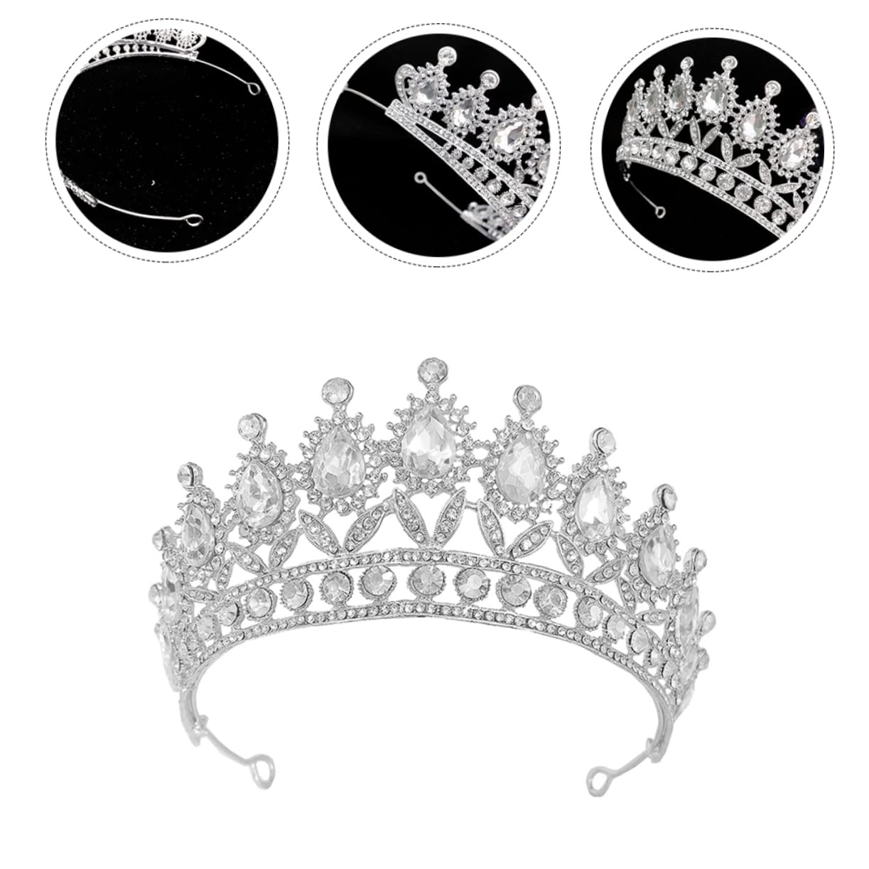 Elegant Wedding Bridal Tiara Headpiece - Minkissy Crystal Rhinestone Hair Accessories for Bride, Bridesmaid, Prom & Special Occasions