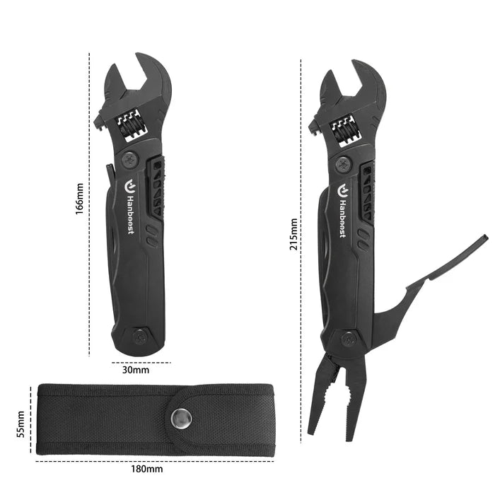 SSIMDER M2 19-in-1 Multitool Wrench Pliers - Compact Stainless Steel Multi-Purpose Tool for Camping, Hiking, Survival & Emergency Repairs