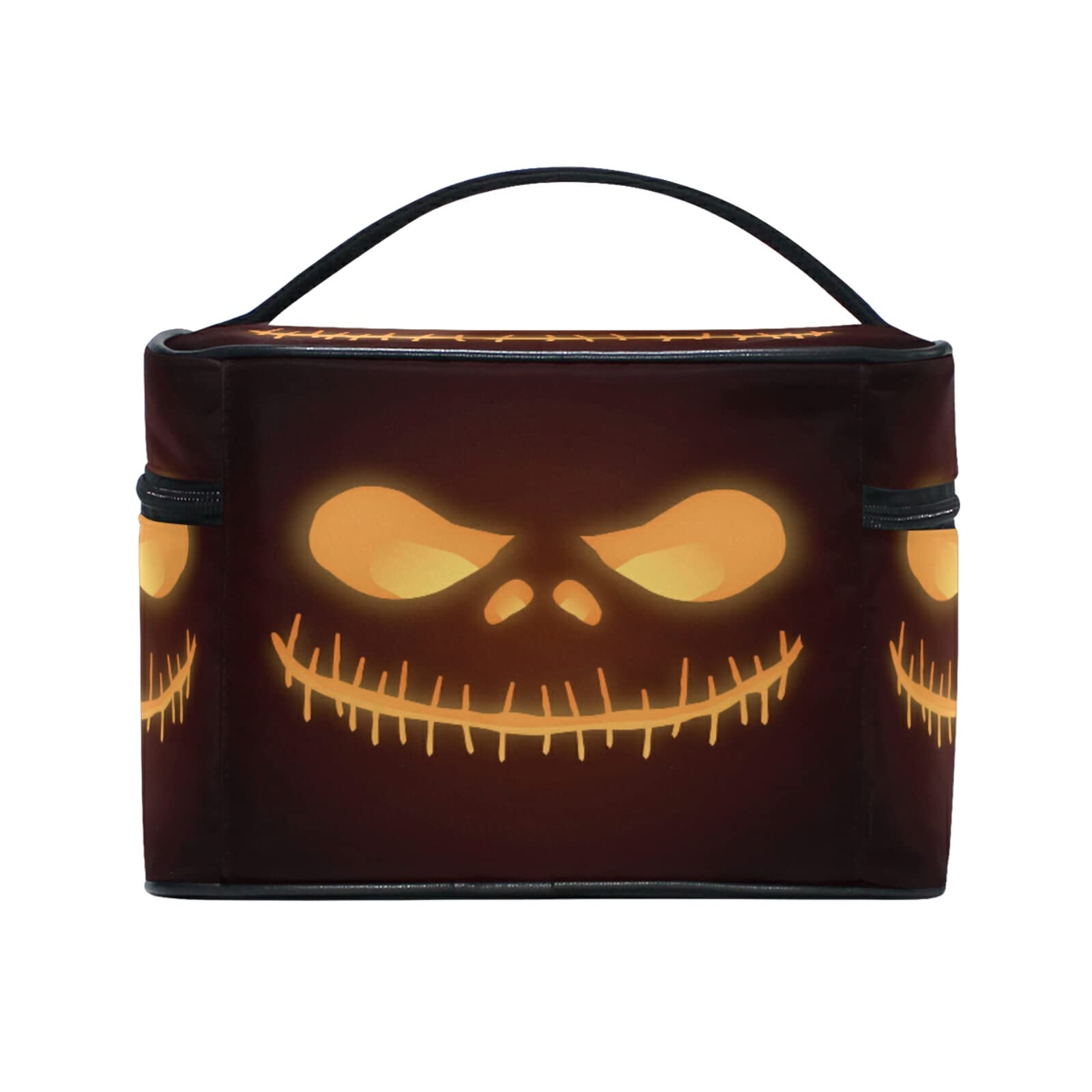 Halloween Pumpkin Ghost Skull Makeup Bag for Women - Waterproof Cosmetic Organizer & Toiletry Travel Case - Perfect for Halloween Parties, Cosplay, and Travel Accessories Storage
