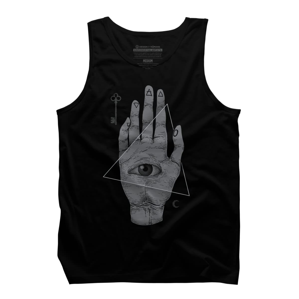 Design By Humans Men's Witch Hand Graphic Tank Top by Denilson - Soft Cotton Sleeveless Shirt for Casual Wear, Summer Outfits, and Halloween Costumes