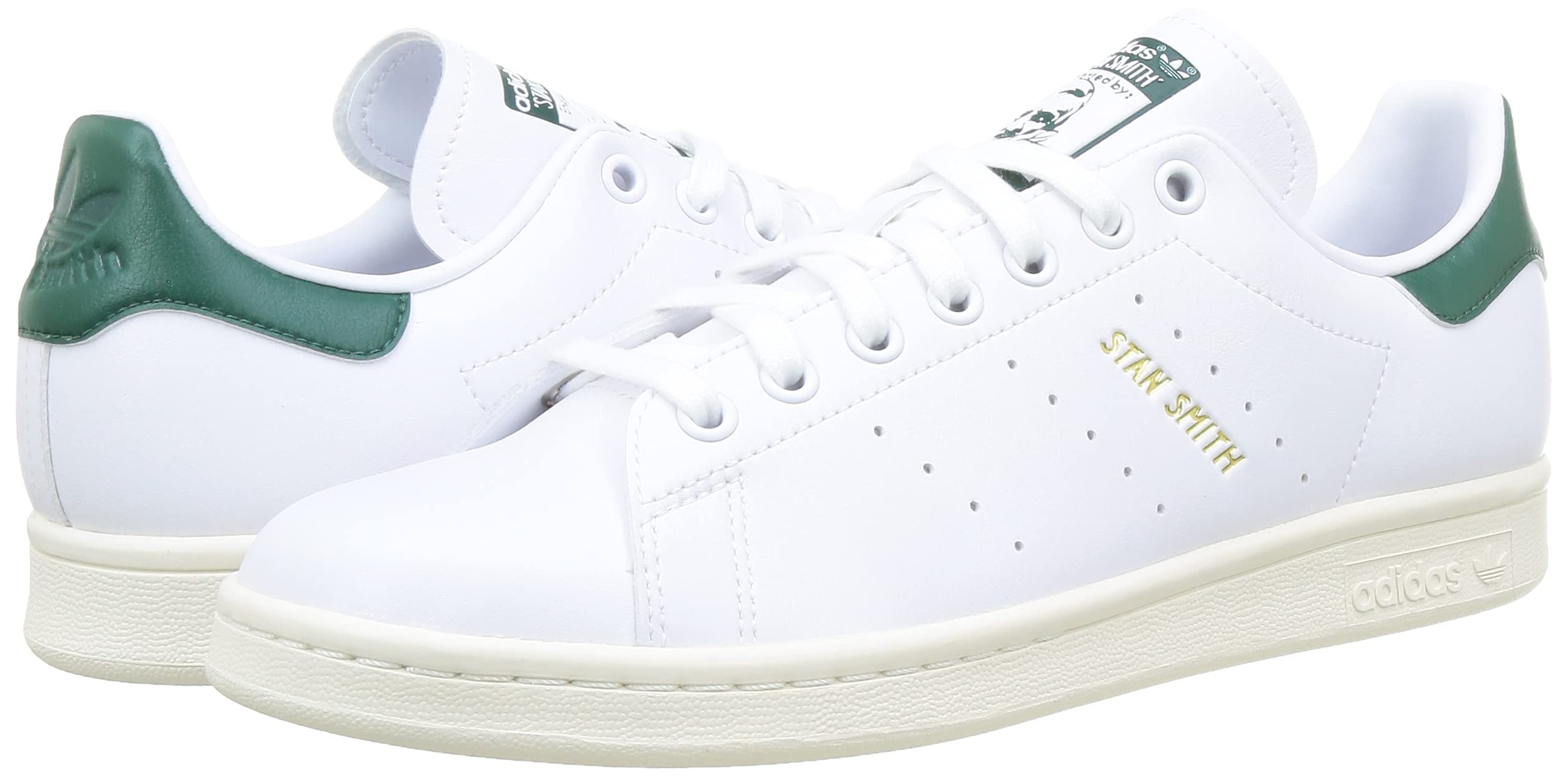 Adidas Originals Men's Stan Smith Low Top Sneakers - White, Collegiate Green & Off White | Size 6 | Classic Casual Shoes for Everyday Wear & Street Style