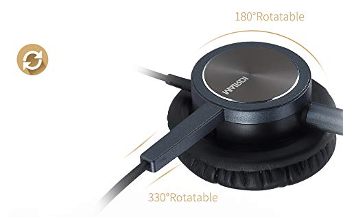 Noise Cancelling USB Headset with Mic Mute - Mono Computer Headphone for Call Center, Office & Business - Compatible with PC, Softphone, Microsoft Teams, Skype - Clear Voice for Voice Recognition & Online Meetings - Perfect for Remote Work, Customer Service & Video Conferencing
