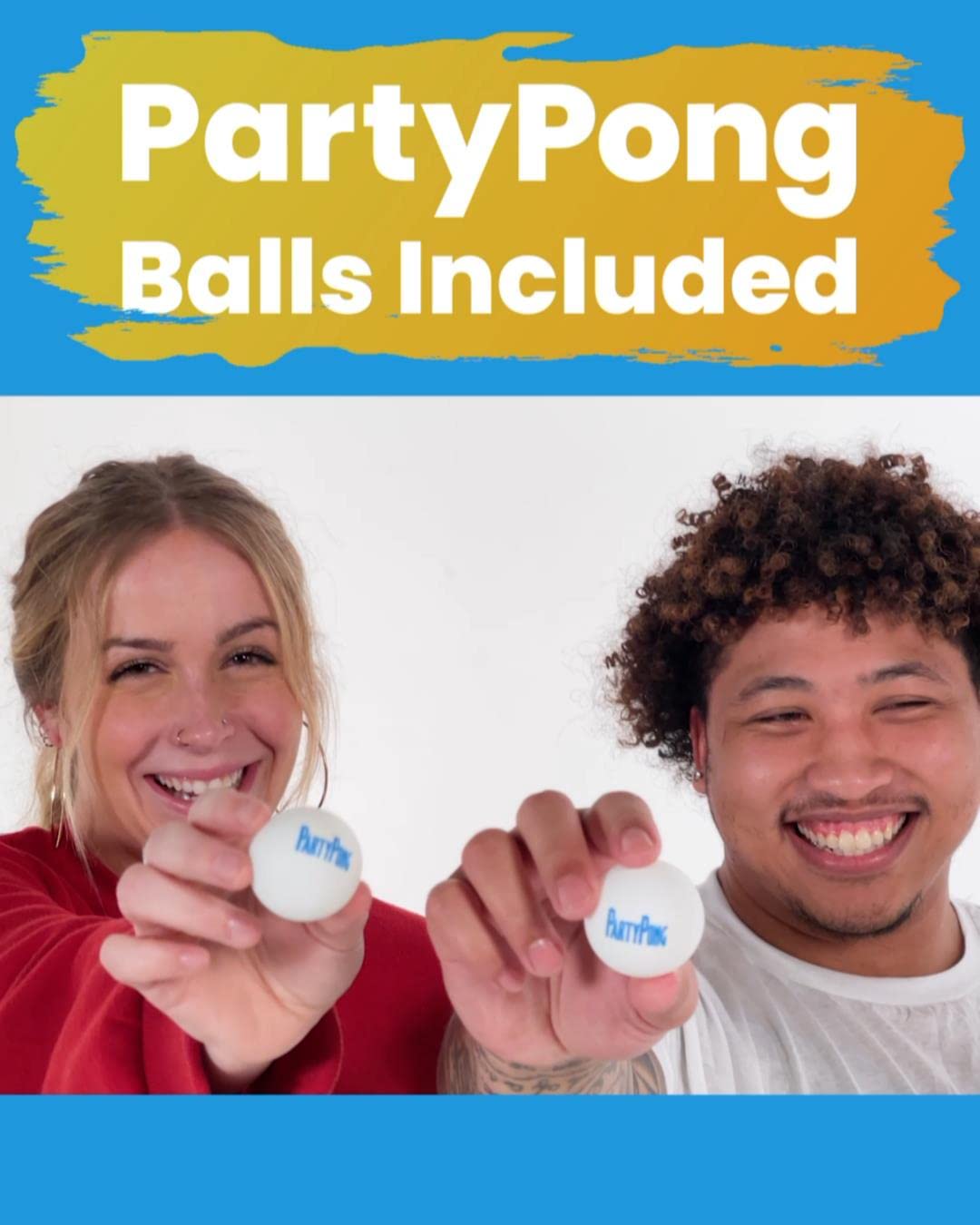 8-Foot Folding Portable Beer Pong Table with Optional Cup Holes & LED Lights - Golden State Basketball Court Design | Indoor & Outdoor Party Game for College Dorms, Tailgates, and Backyard Gatherings
