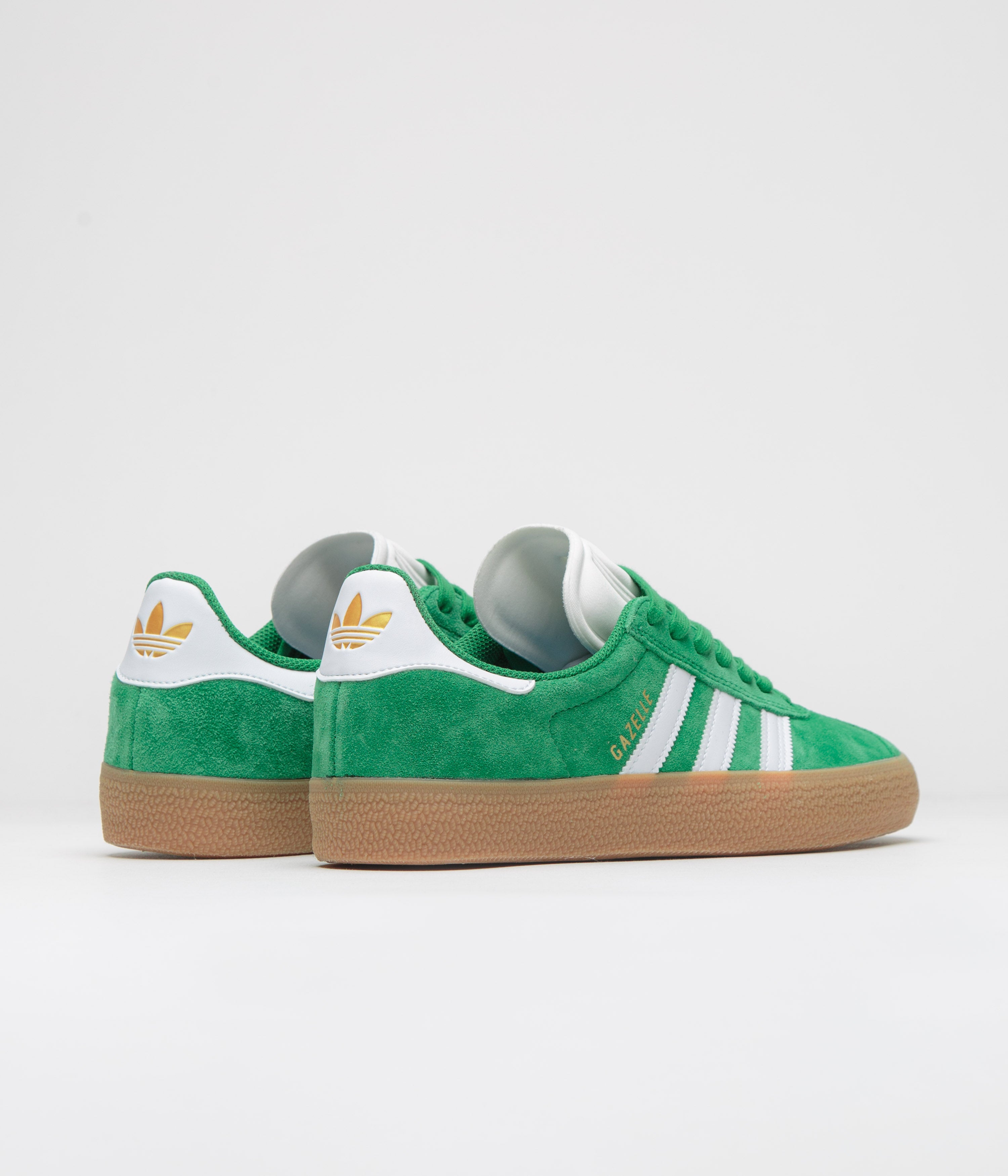 Adidas Gazelle ADV Sneakers for Men & Women - Green, Cloud White & Gold Metallic Retro Running Shoes | Casual Streetwear & Gym Workout Fashion