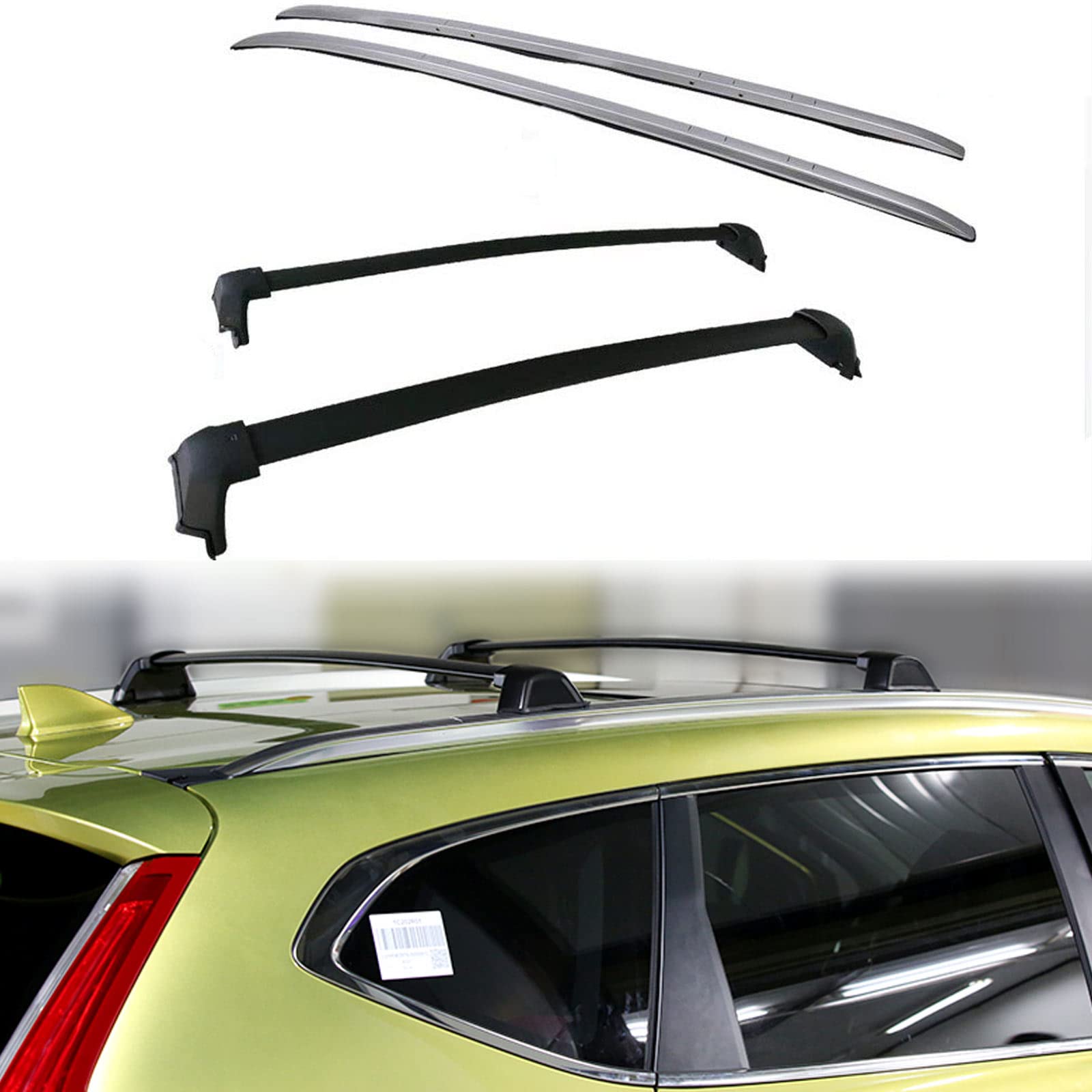 4Pcs Roof Rack Side Rails + Cross Bars for 2017-2022 Honda CRV CR-V OE Style - Heavy Duty Cargo Carrier for Outdoor Adventure, Camping & Road Trips