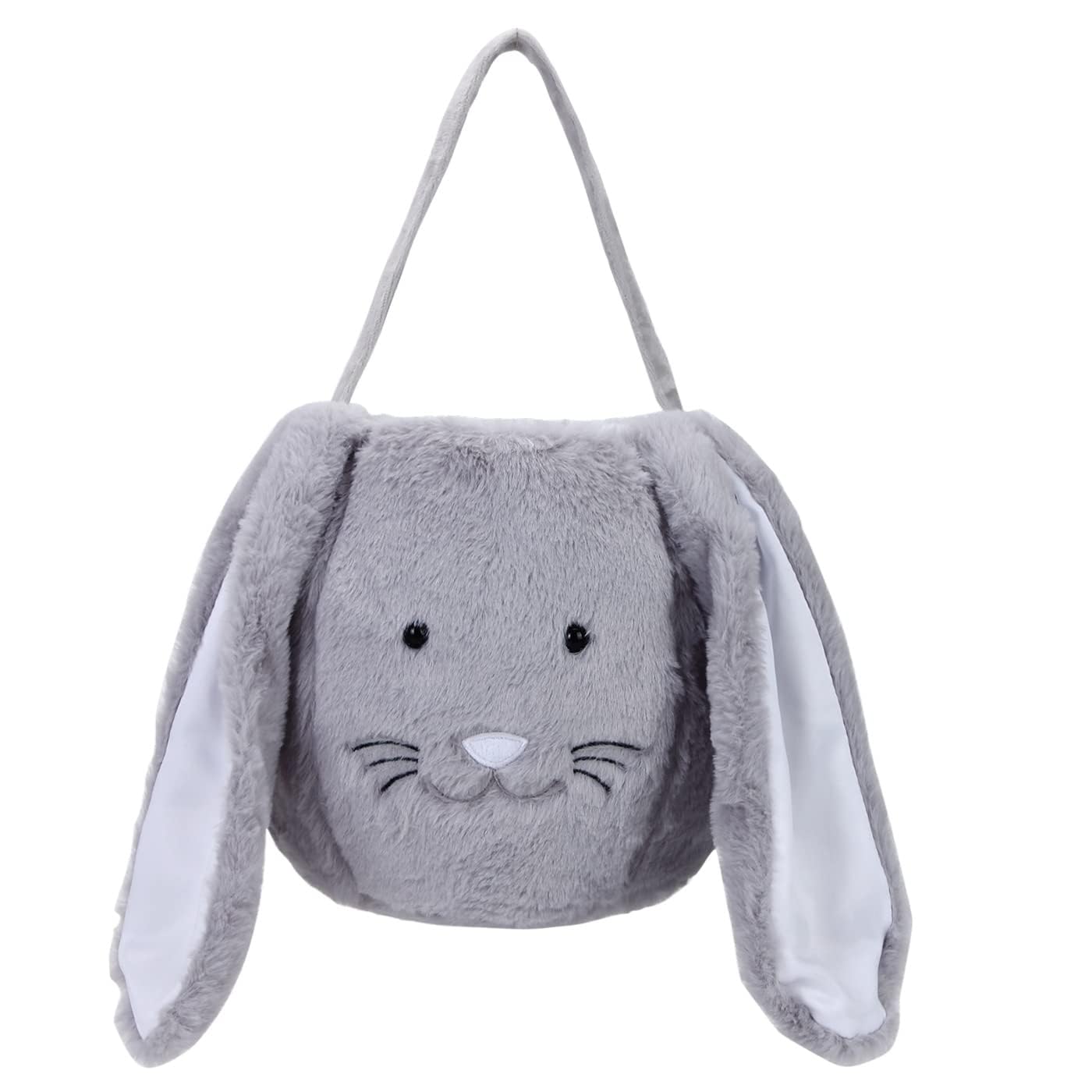 Personalized Plush Easter Bunny Basket with Long Ears - Monogrammed Easter Bucket for Egg Hunting, Candy Storage & Easter Decorations - Perfect Easter Gift Bags for Kids & Home Decor