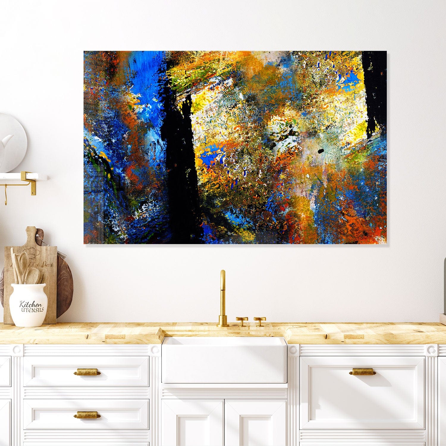 Abstract Face Tempered Glass Wall Art - Modern Home Decor for Living Room, Bedroom & Office | Shatter-Resistant & Stylish Design