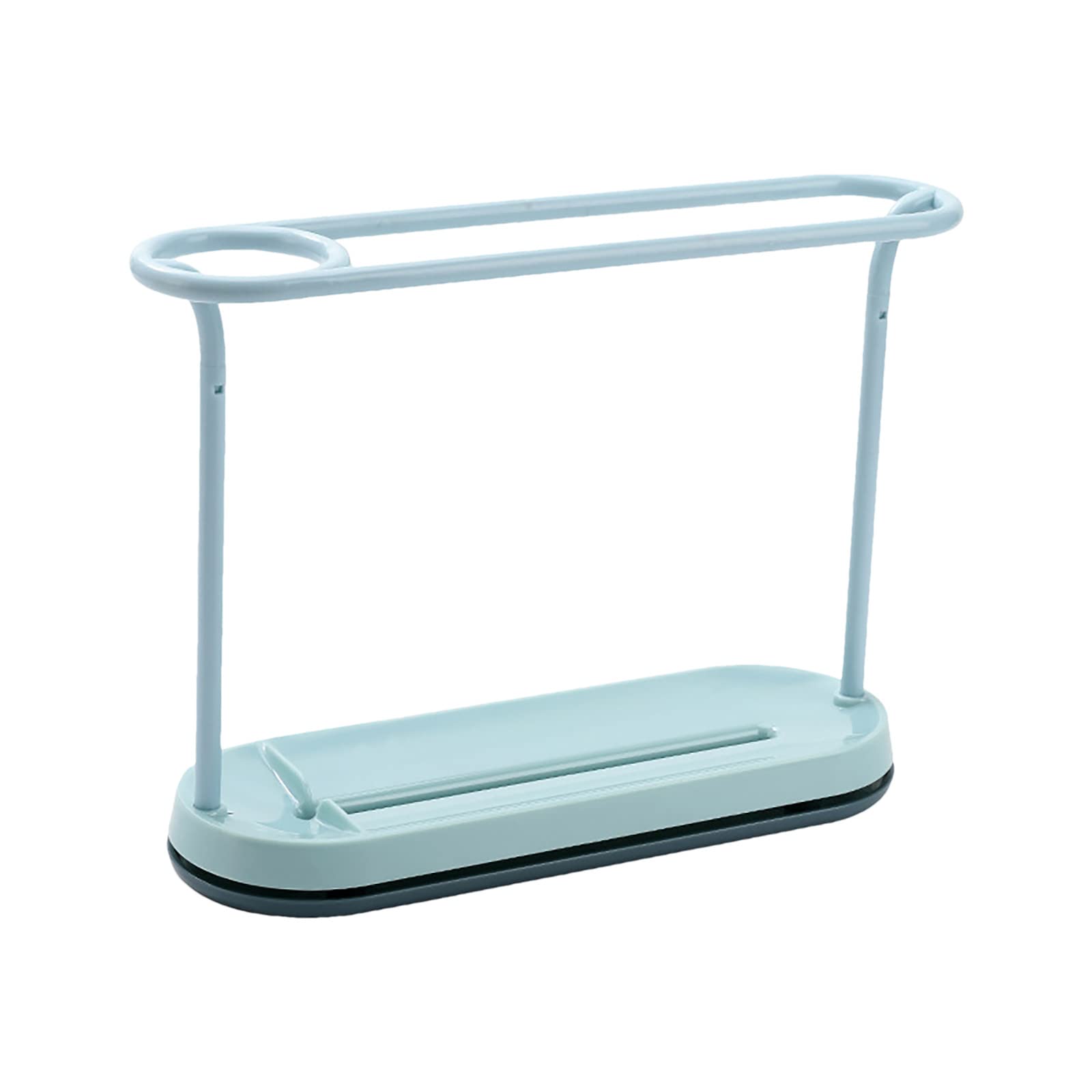 Ellymi Double Sink Dish Rack with Soap Holder & Drain Mat - Space Saving Kitchen Organizer for Dishes, Utensils & Sponges - Perfect for Small Apartments, RVs & Compact Kitchens