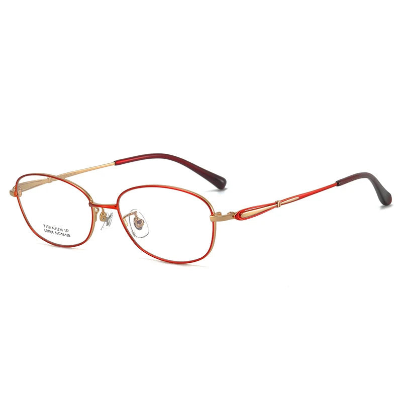 Bclear Women's Full Rim Oval Titanium Eyeglasses Frame 7954 - Lightweight & Durable Eyewear for Work, Reading & Fashion