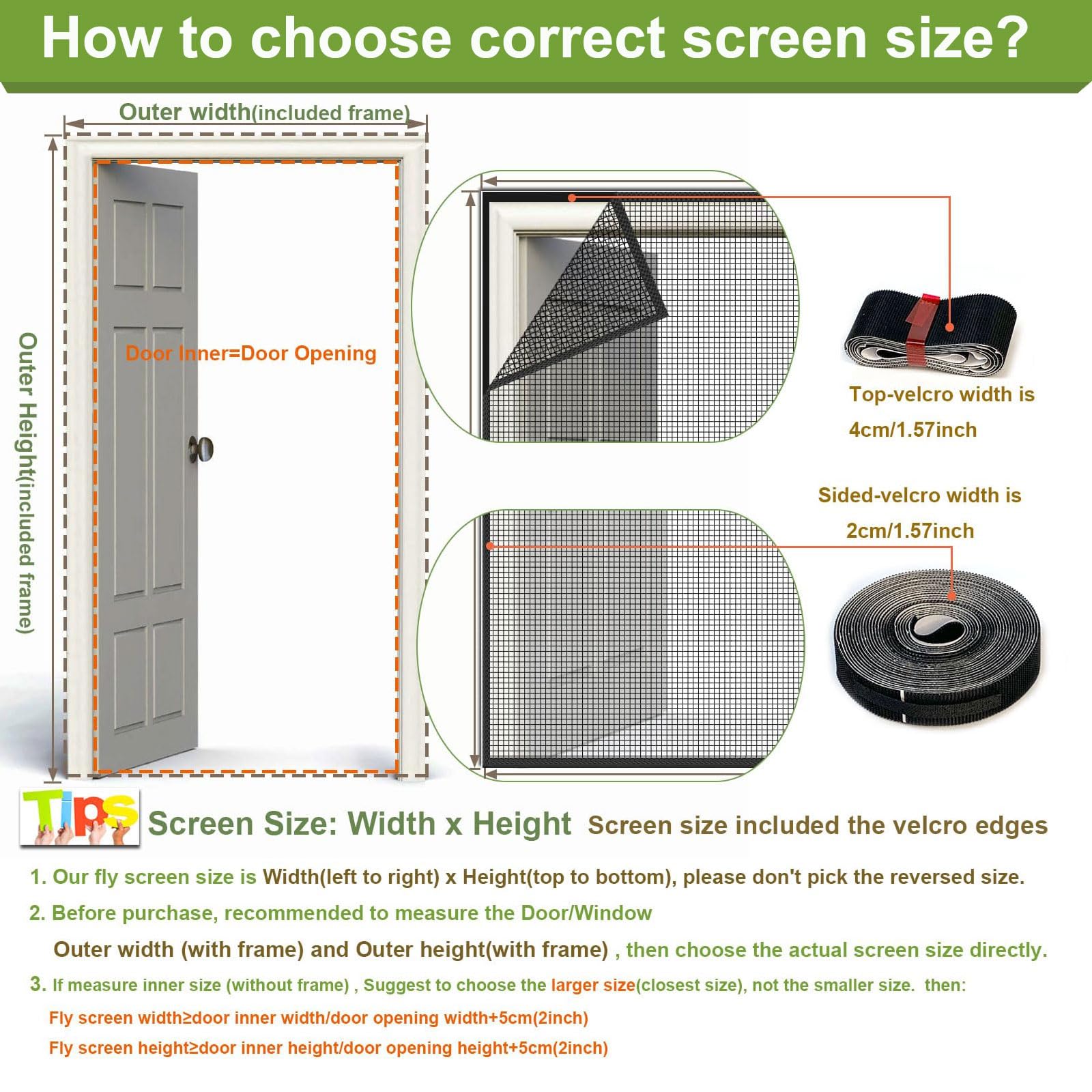 **Fiberglass Magnetic Screen Door 57