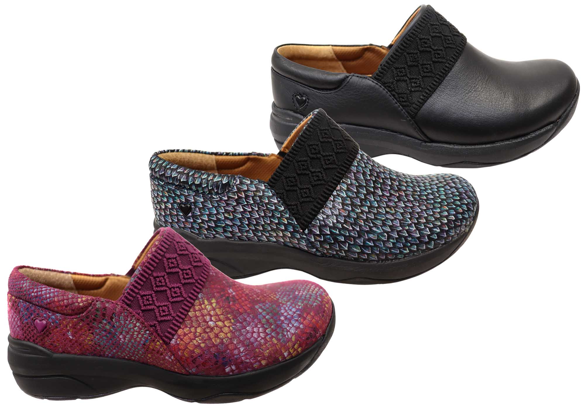 Nurse Mates Cally Women's Comfortable Wide Fit Leather Slip-On Nursing Shoes for Healthcare Workers & Long Shifts